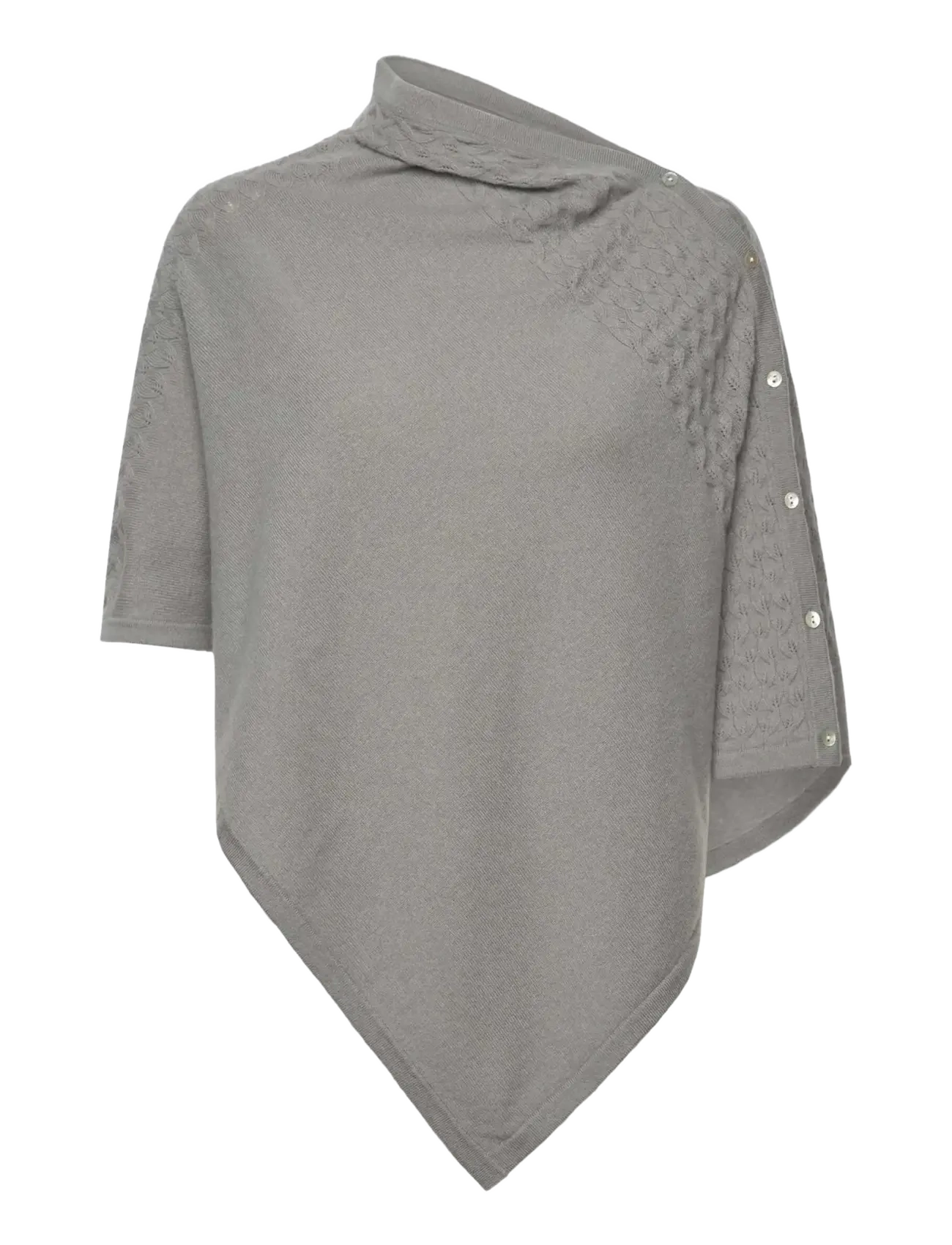 Rosemunde Rwlaica Cashmere Pointelle Poncho, One Size, Knitwear, Grau - Ponchos, Frauen