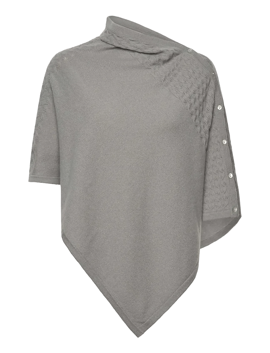 Rosemunde - RWLaica Cashmere Pointelle Poncho - kašmiir - gypsum - 0