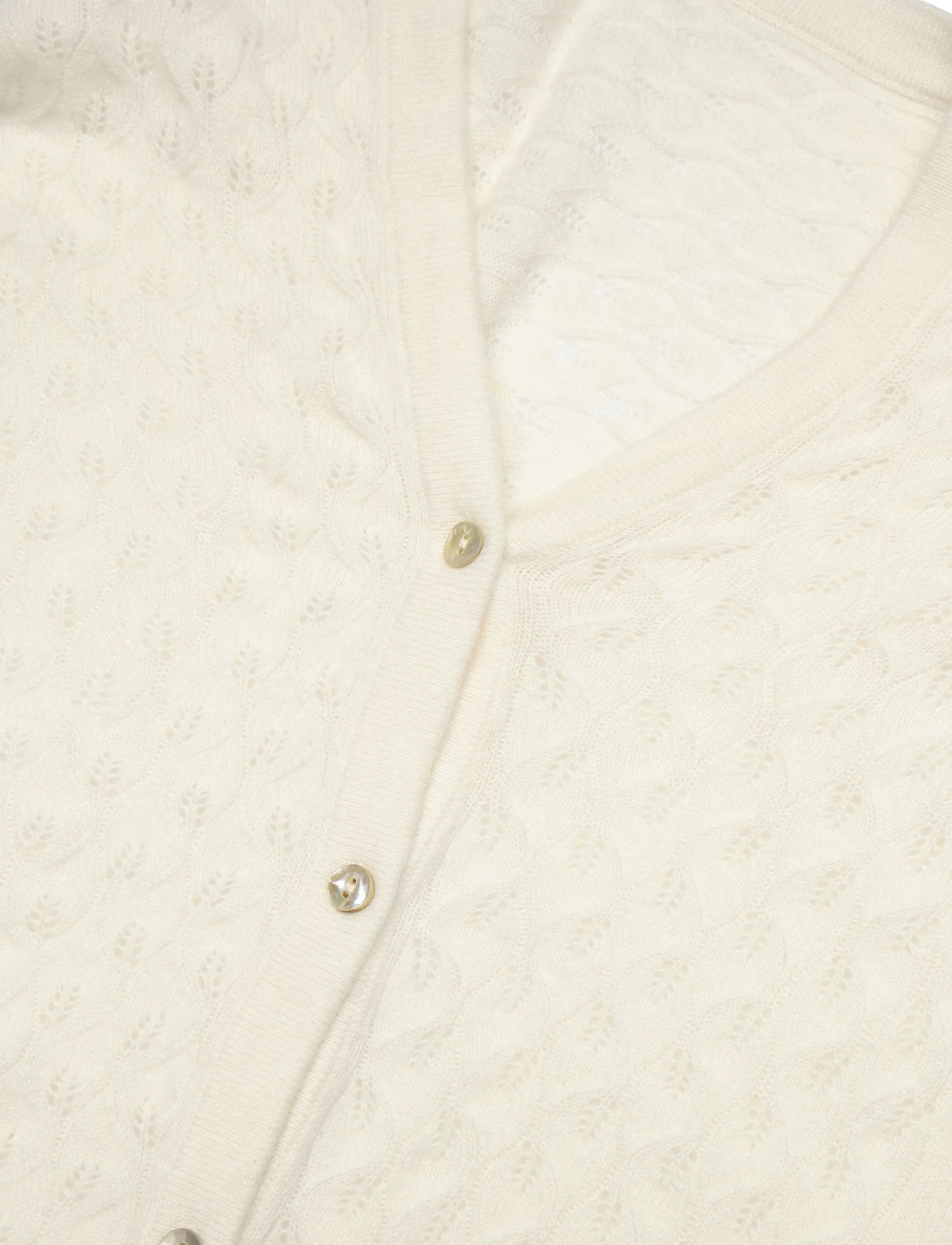 Rosemunde - RWLaica Cashmere Pointelle Poncho - kaschmir - ivory - 2