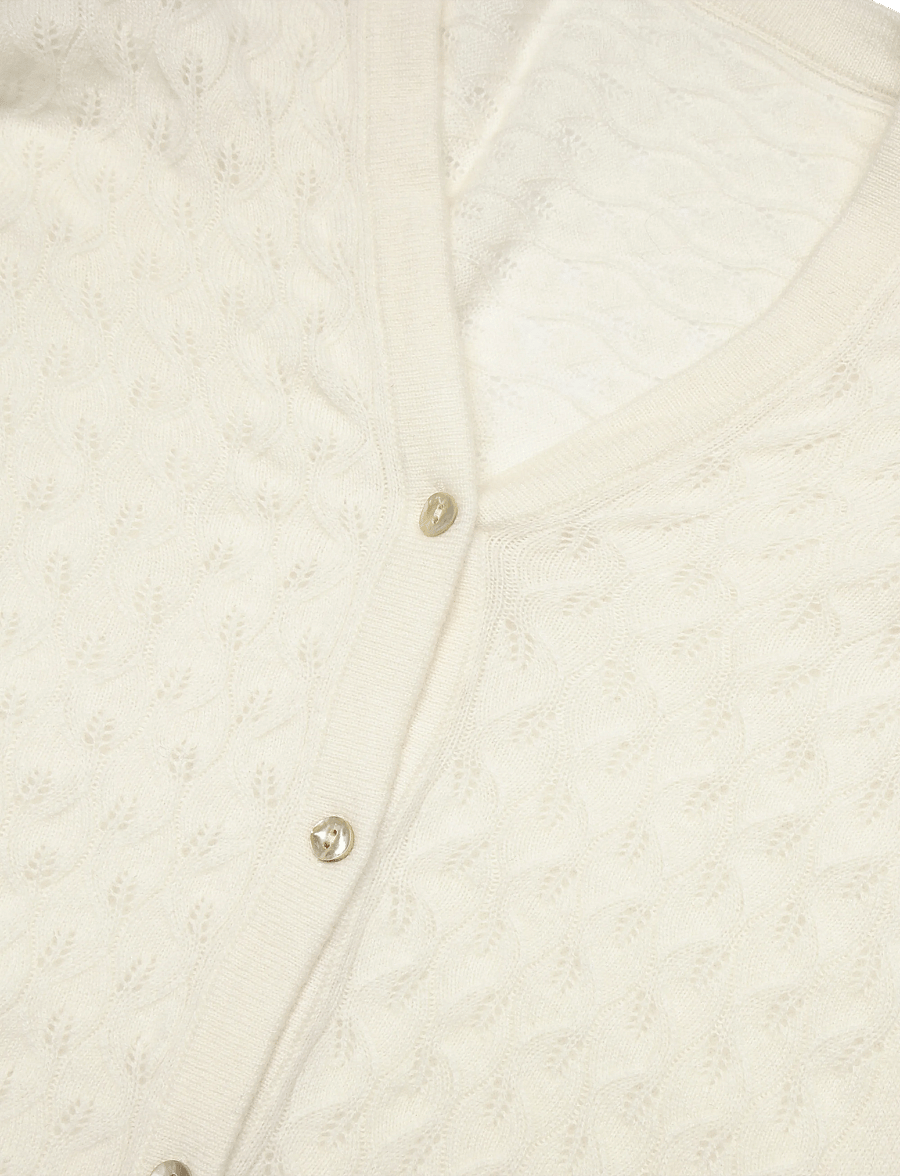 Rosemunde - RWLaica Cashmere Pointelle Poncho - kaschmir - ivory - 2