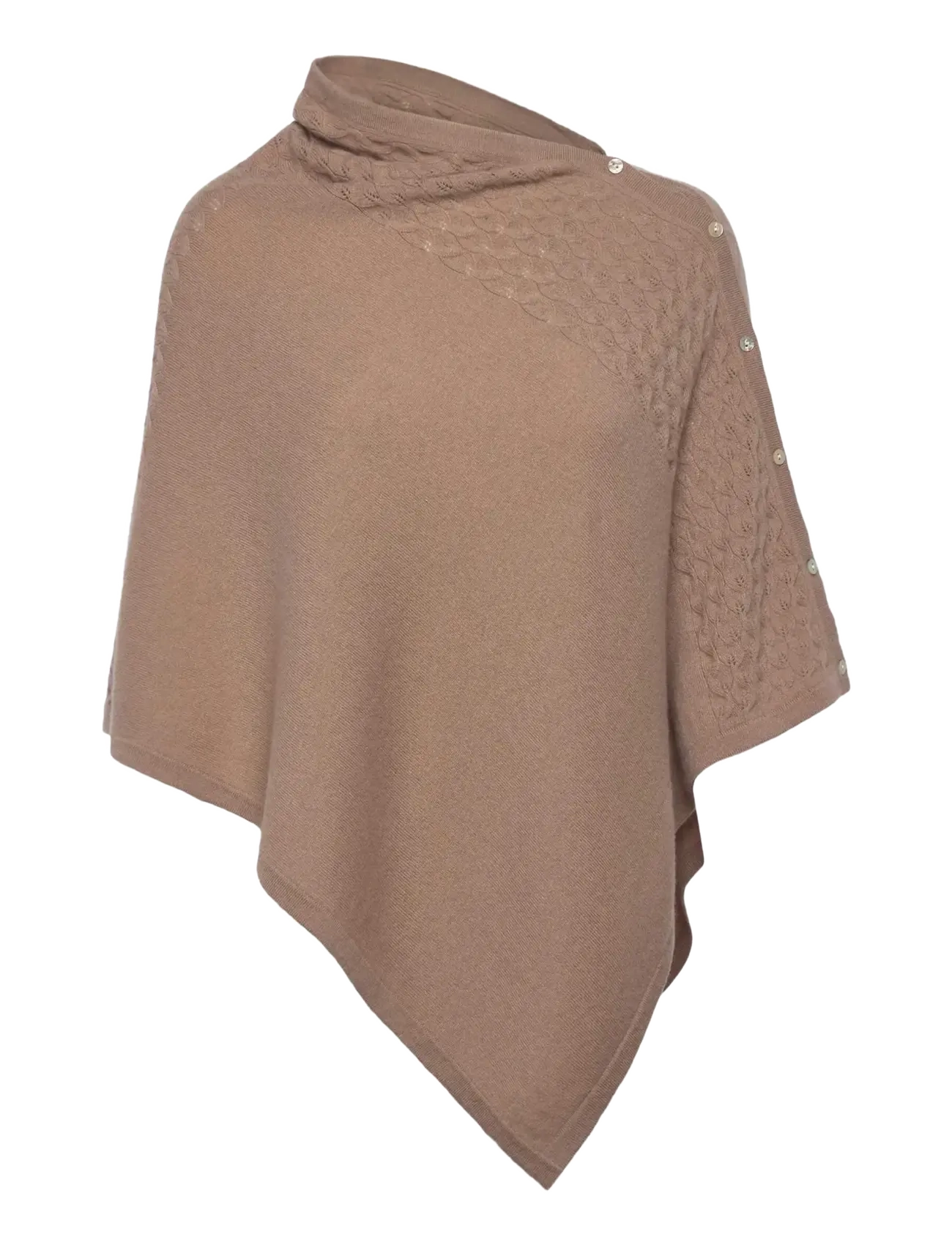 Rosemunde RWLaica Cashmere Pointelle Poncho - Strickmode - MOCHA MERINGUE / brown
