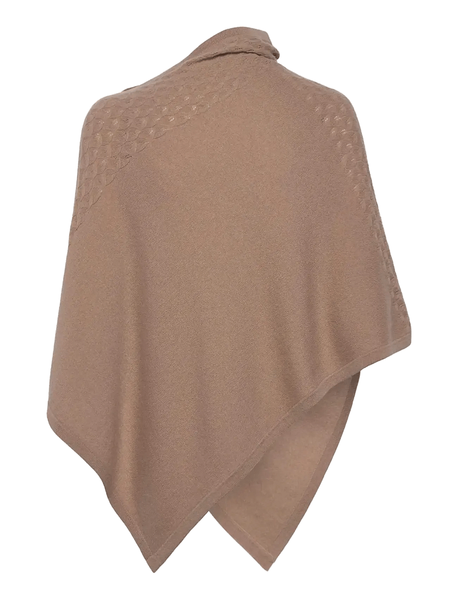 Rosemunde - RWLaica Cashmere Pointelle Poncho - kašmiir - mocha meringue - 2