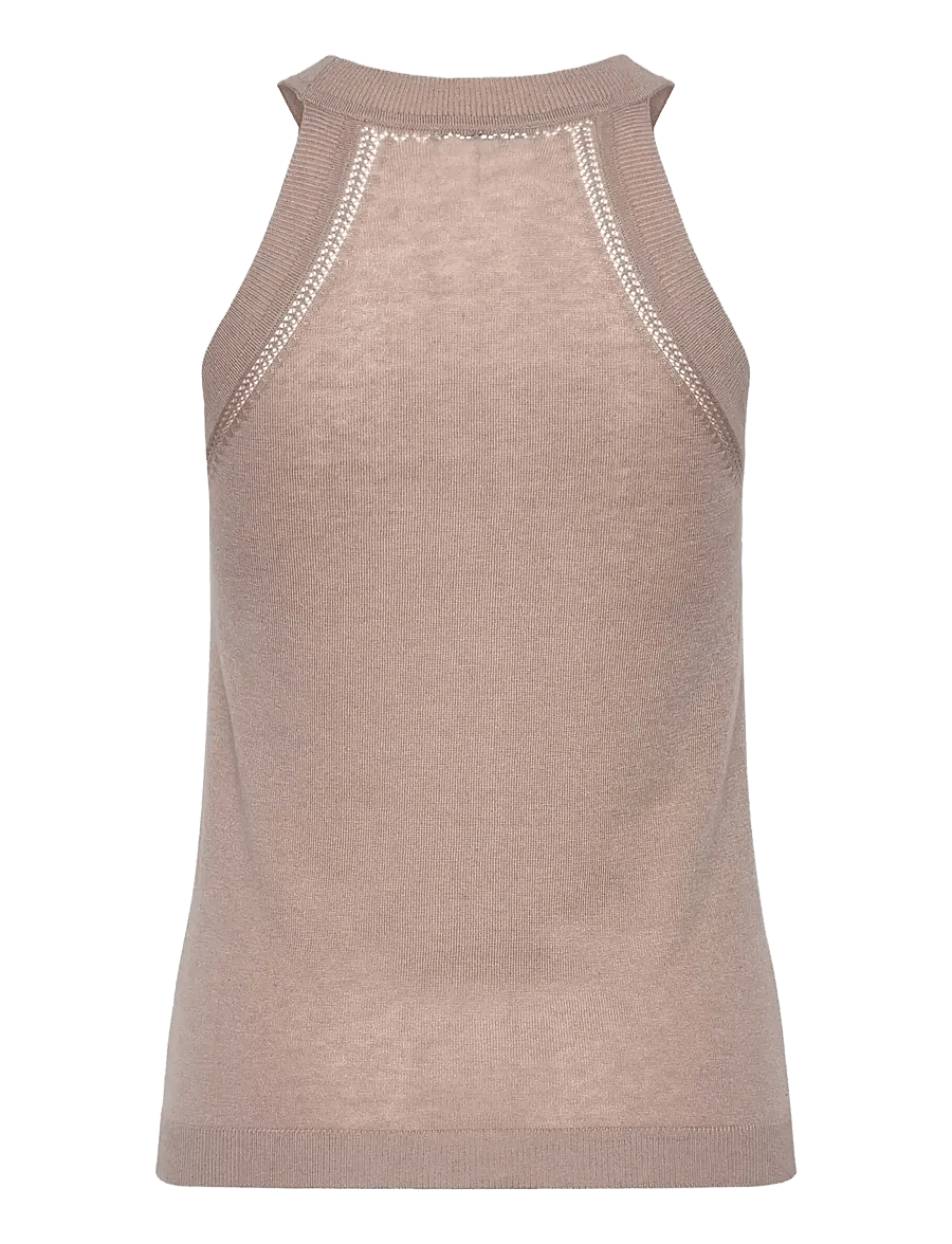 Rosemunde - RWSamira Silk SL Top - sleeveless tops - mocha meringue - 2