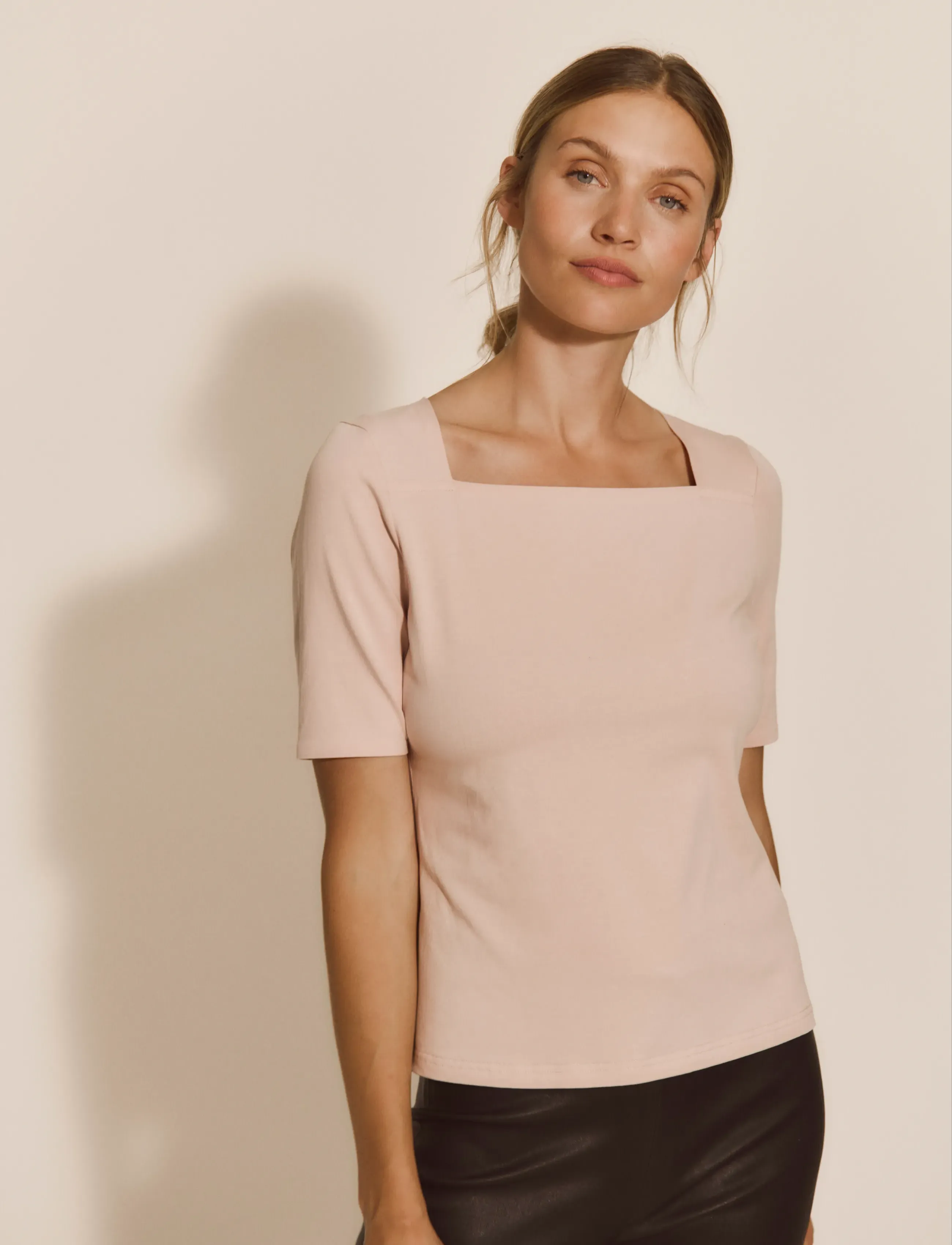 Rosemunde RWNatali Organic Square 2/4 T-shirt - T-shirts & Tops - ROSE SMOKE / pink/rose