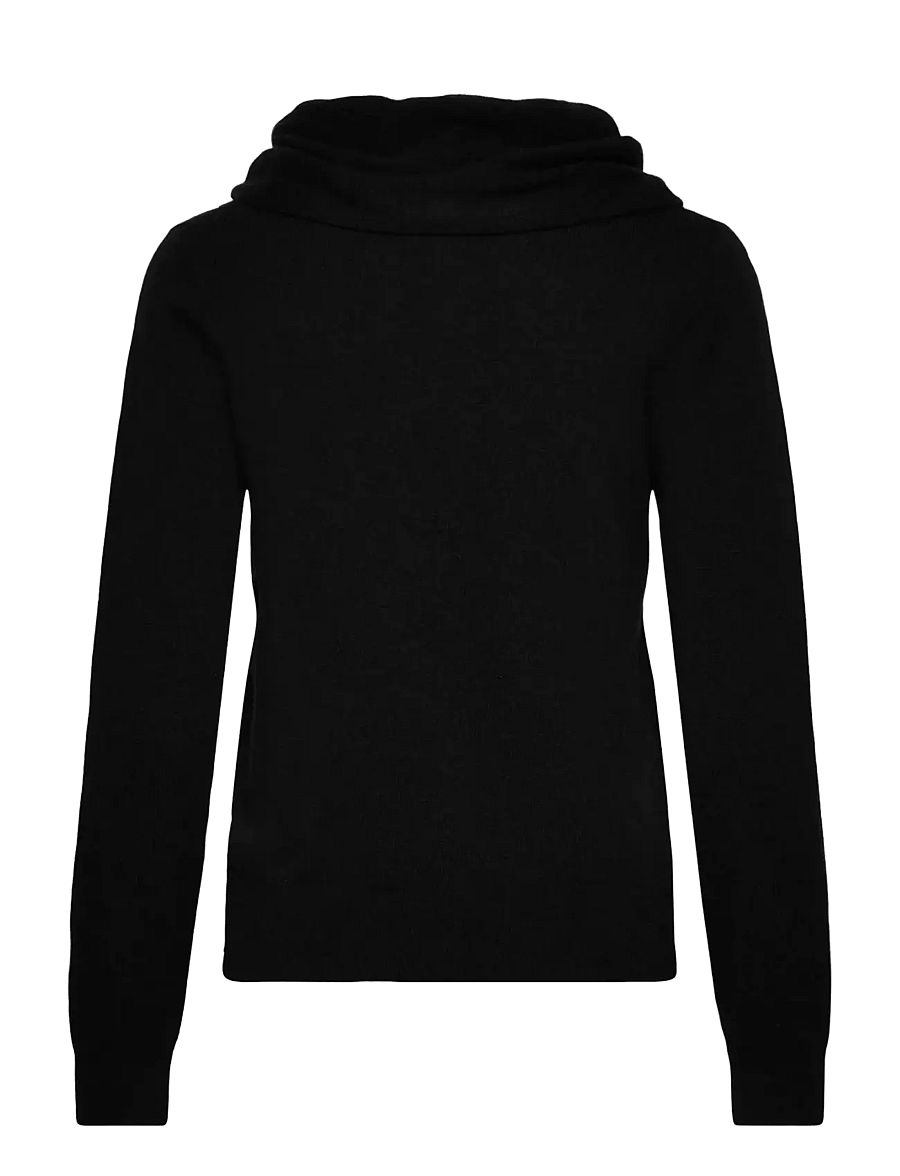 Rosemunde - RWLaica Cashmere LS Waterfall Collar Pullover - kashmir - black - 1