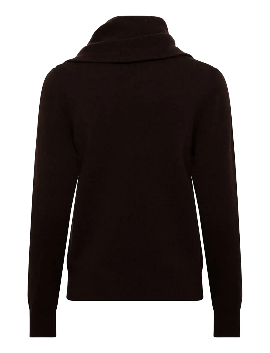 Rosemunde - RWLaica Cashmere LS Waterfall Collar Pullover - kašmiir - mole - 2