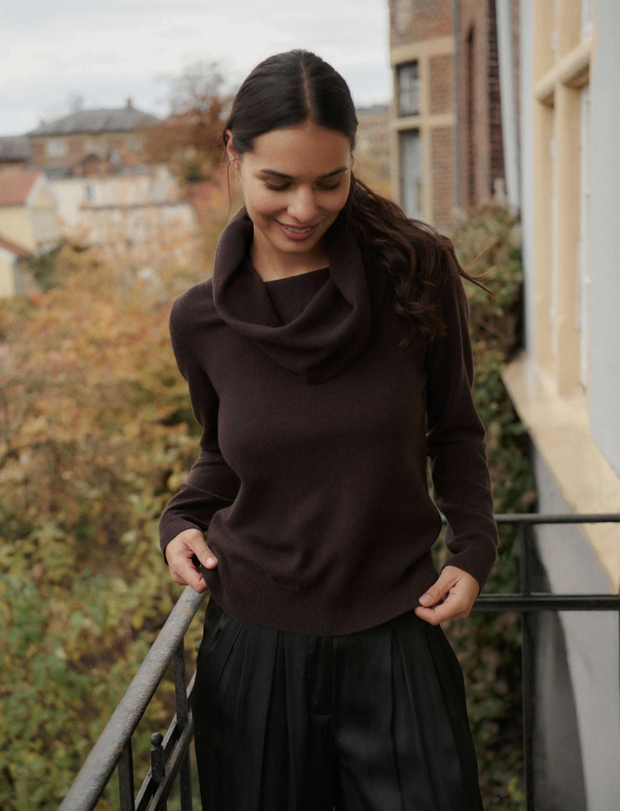 Rosemunde Rwlaica Cashmere Ls Waterfall Collar Pullover, S, Knitwear, Braun - Jumpers, Frauen