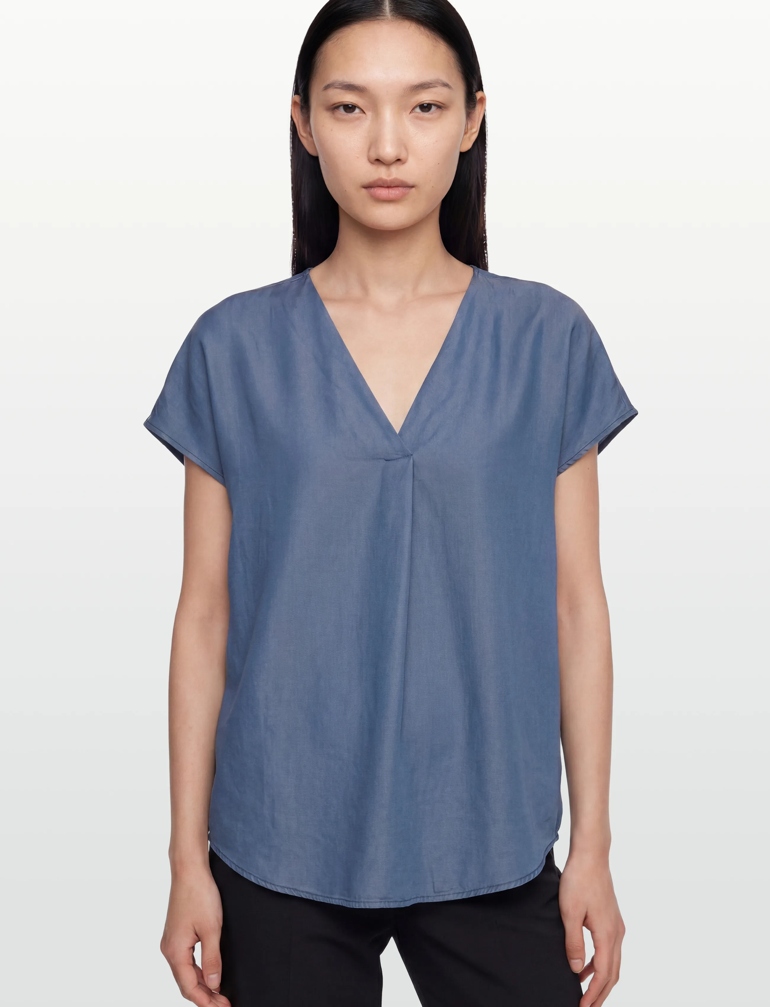 Rosemunde - RWDallas SL Blouse - kortærmede bluser - medium denim blue - 3