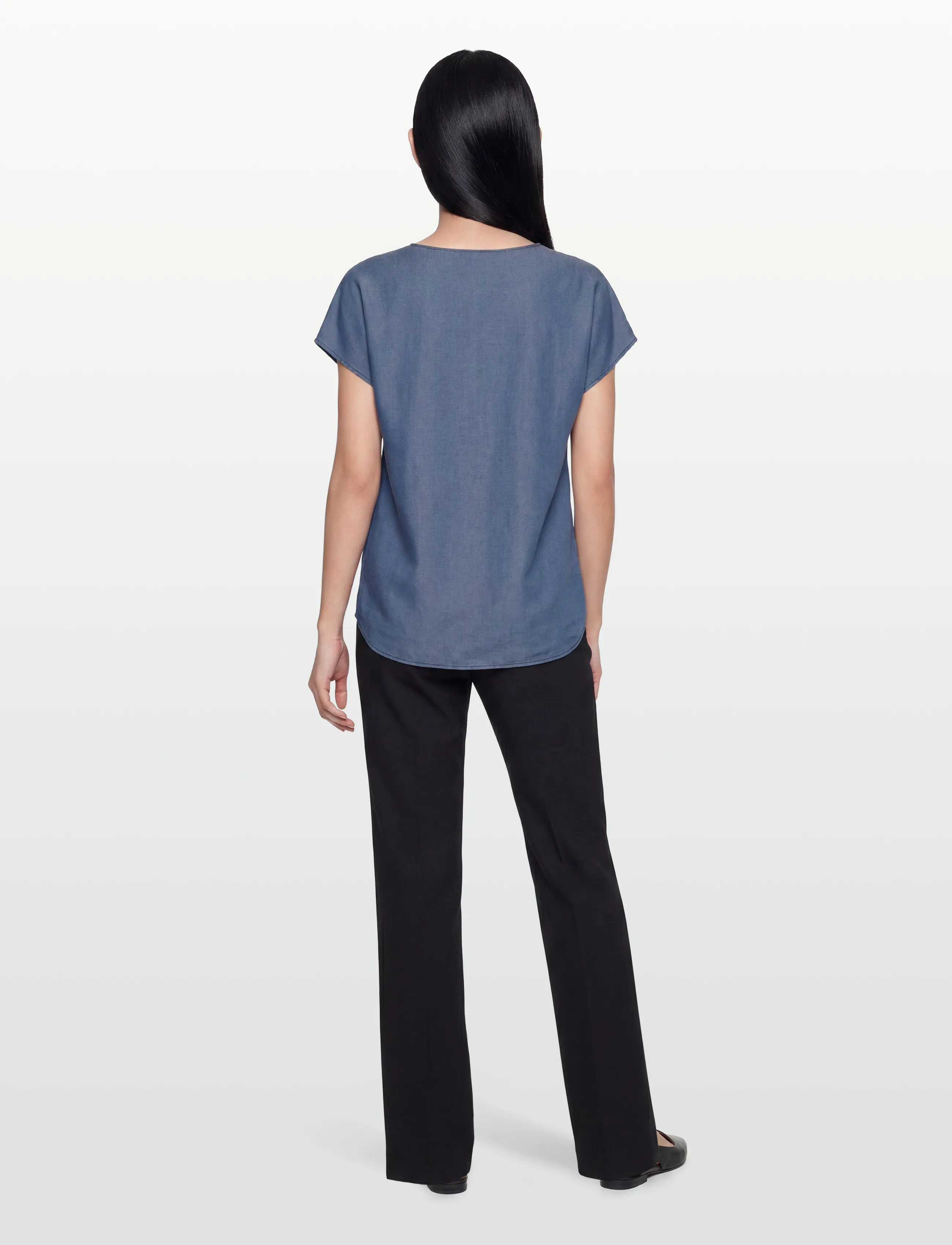 Rosemunde - RWDallas SL Blouse - kortærmede bluser - medium denim blue - 4