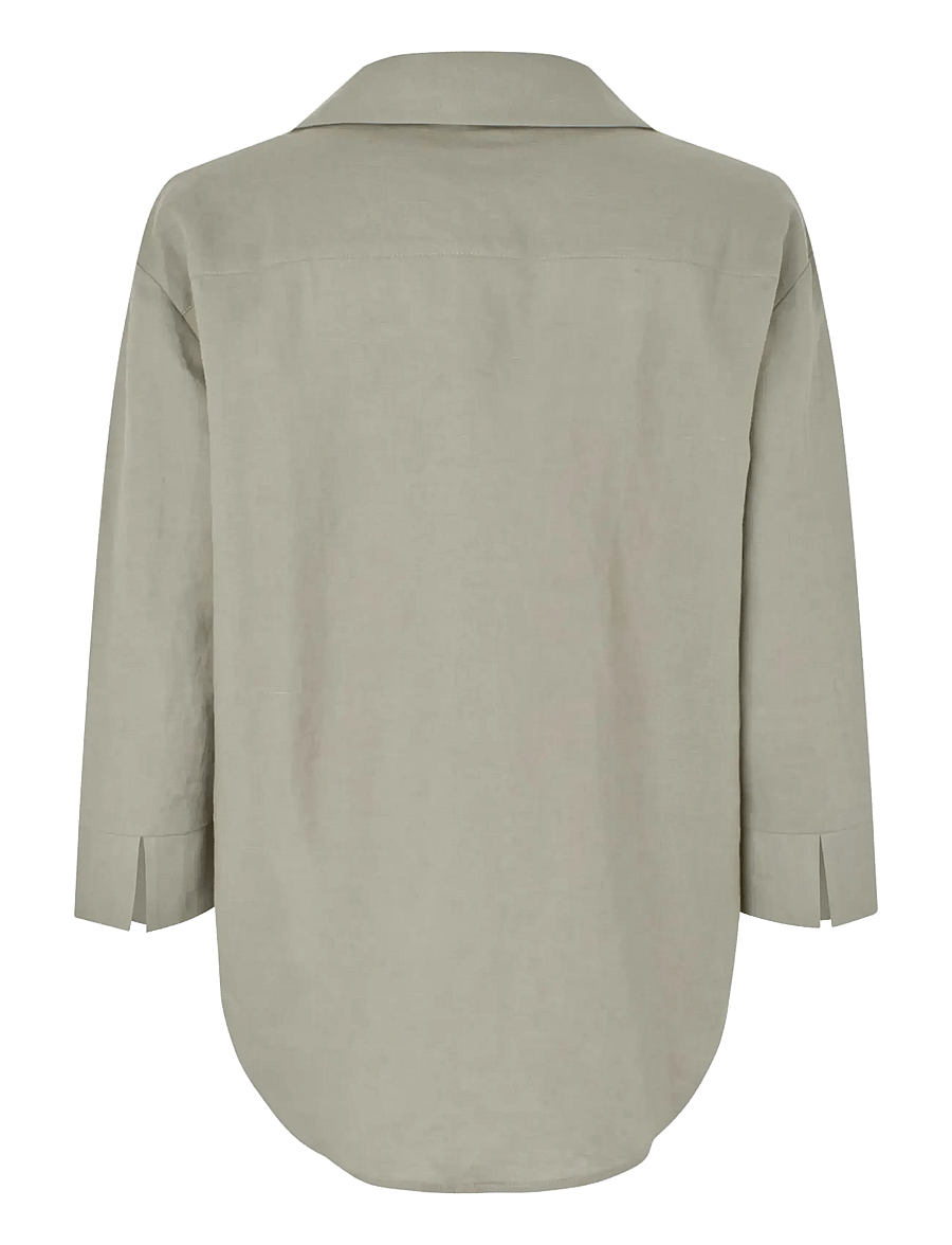 Rosemunde - RWEsther Linen 3/4 Sleeve Shirt - leinenhemden - dried sage - 2