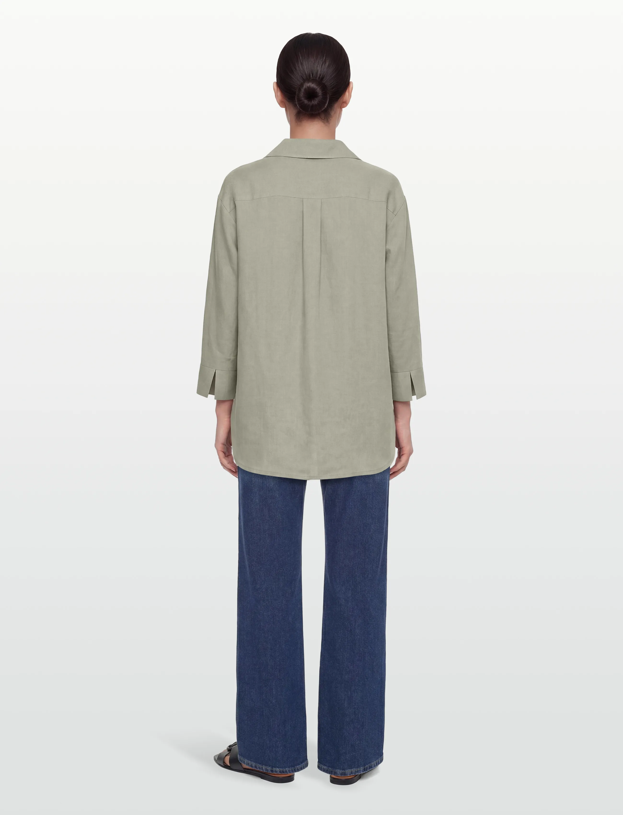 Rosemunde - RWEsther Linen 3/4 Sleeve Shirt - linased särgid - dried sage - 4
