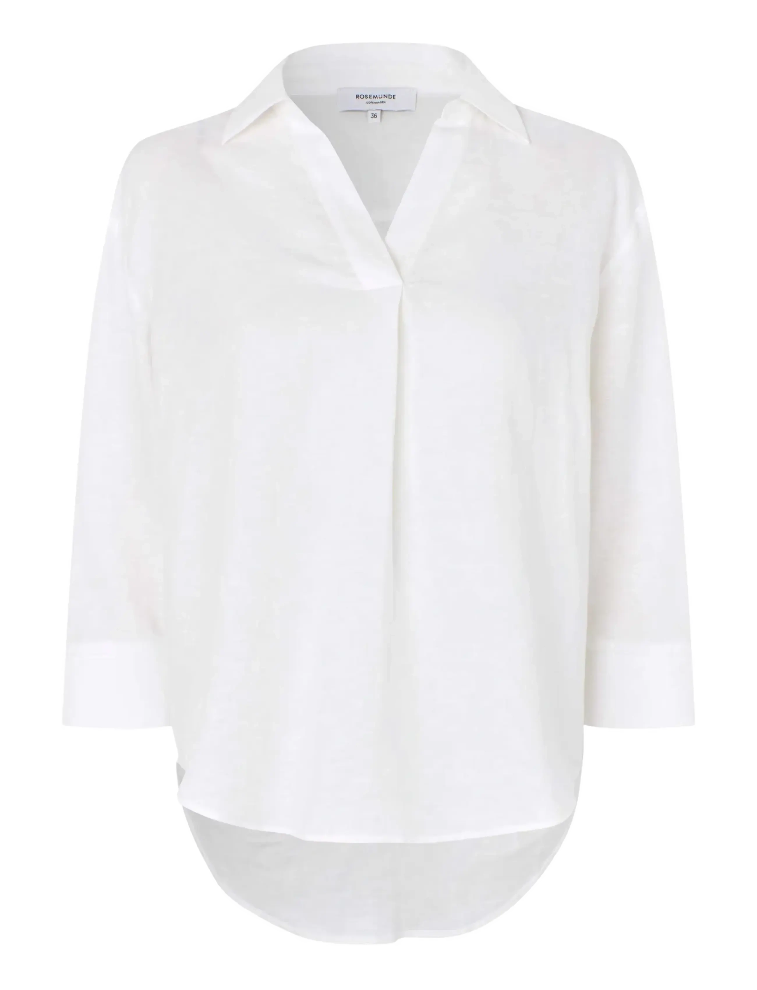 Rosemunde RWEsther Linen 3/4 Sleeve Shirt - Bluser & Skjorter - NEW WHITE / white