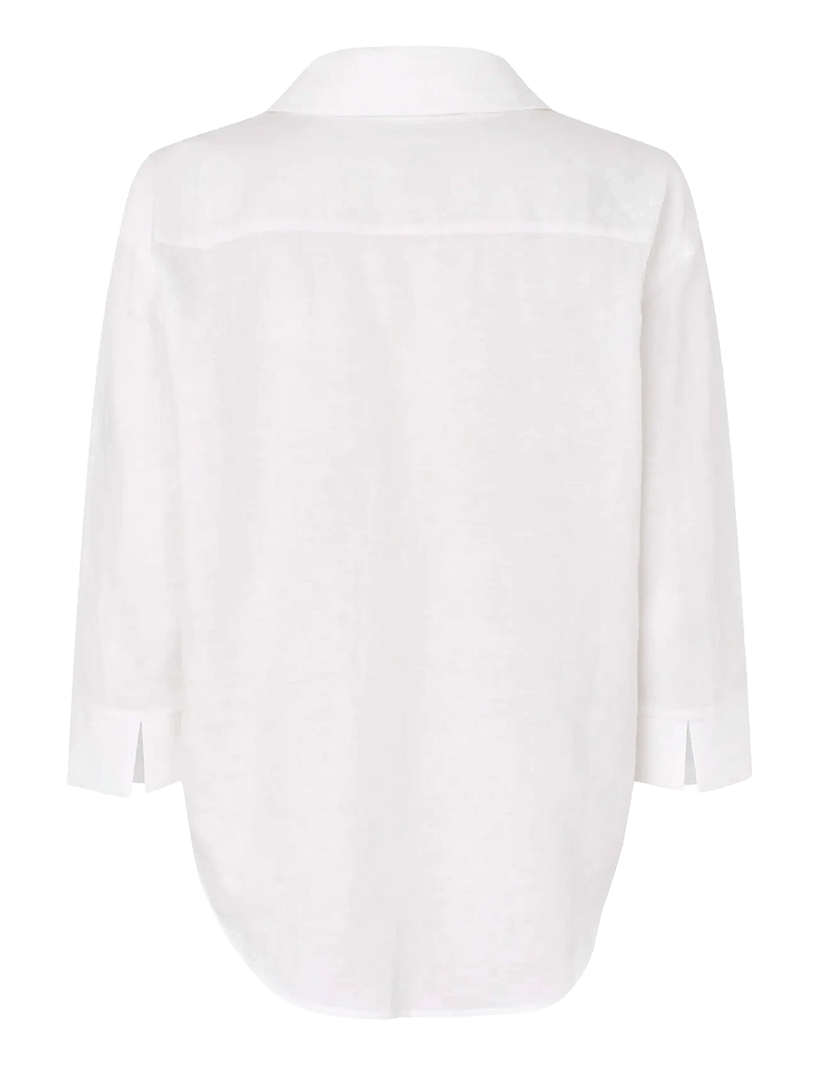 Rosemunde - RWEsther Linen 3/4 Sleeve Shirt - leinenhemden - new white - 2