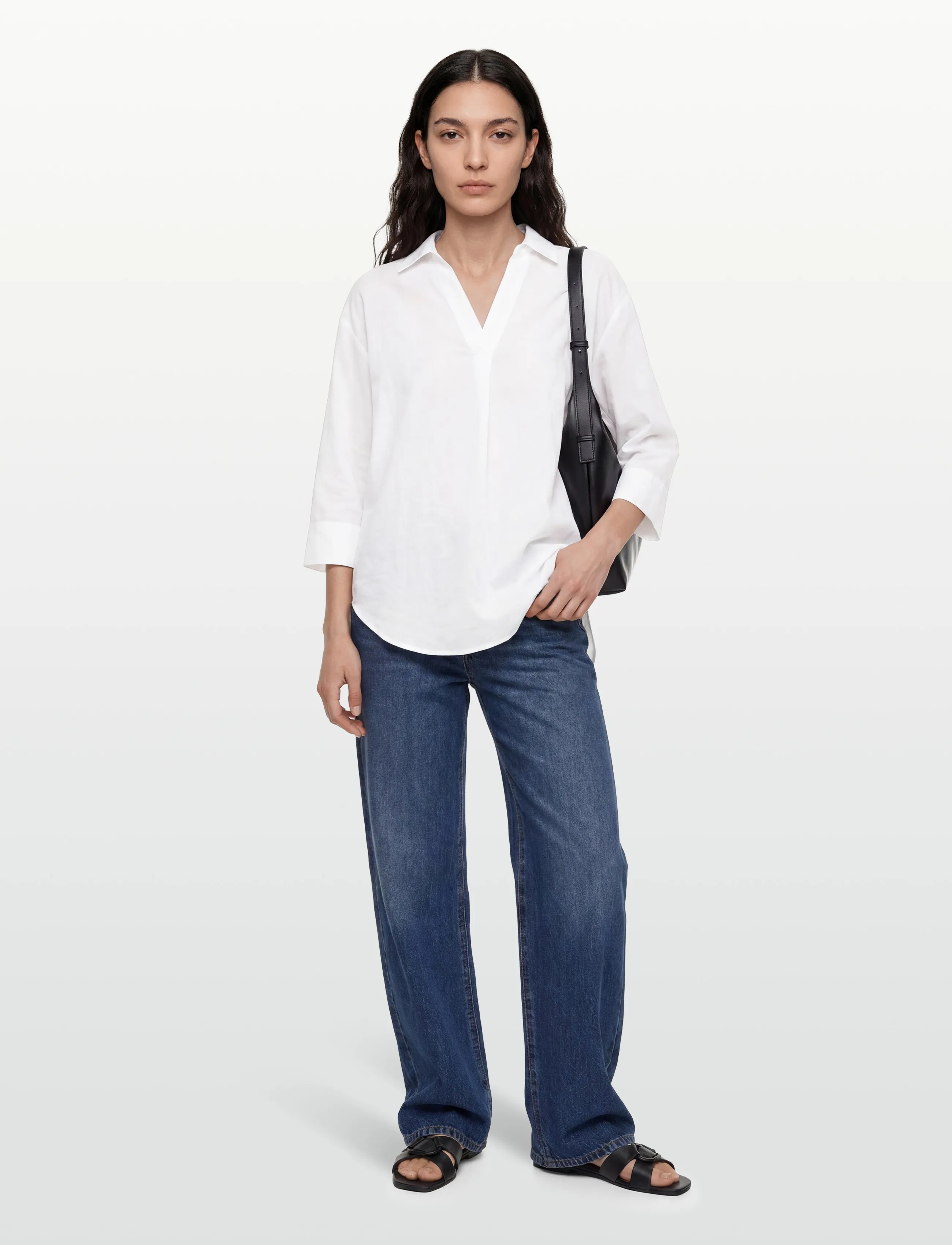Rosemunde RWEsther Linen 3/4 Sleeve Shirt - Hemden - NEW WHITE / white