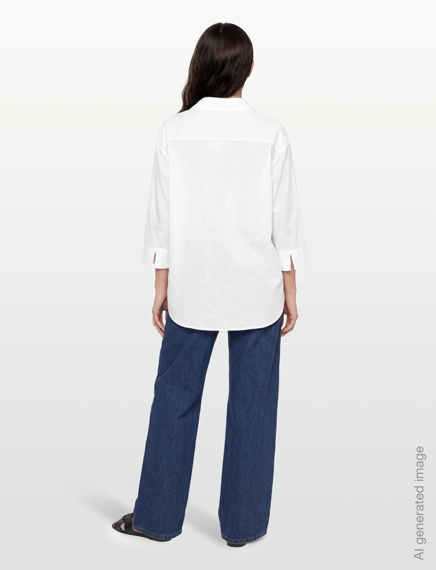 Rosemunde - RWEsther Linen 3/4 Sleeve Shirt - leinenhemden - new white - 3