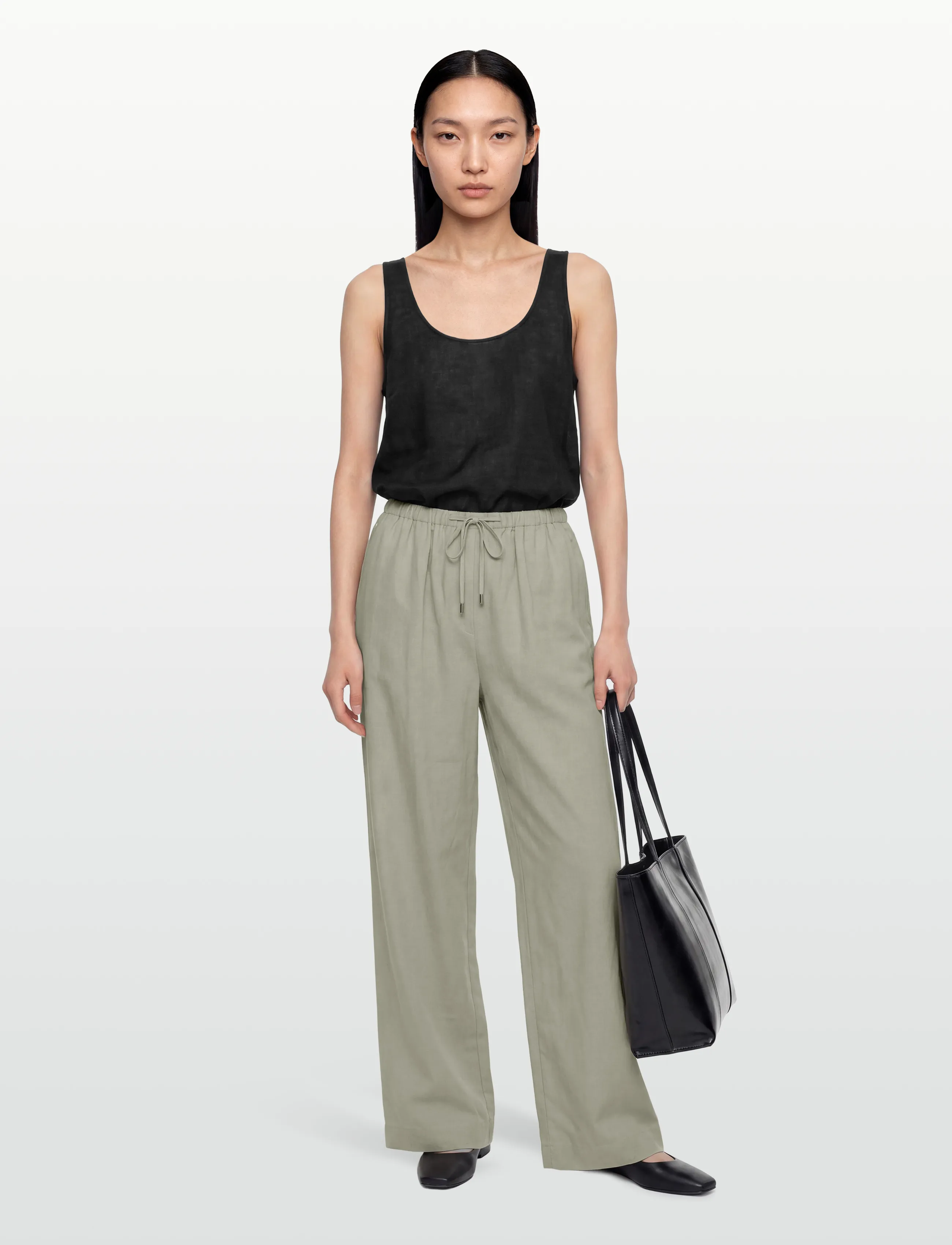 Rosemunde RWEsther Linen Long Trousers - Kollektionen - DRIED SAGE / khaki/green