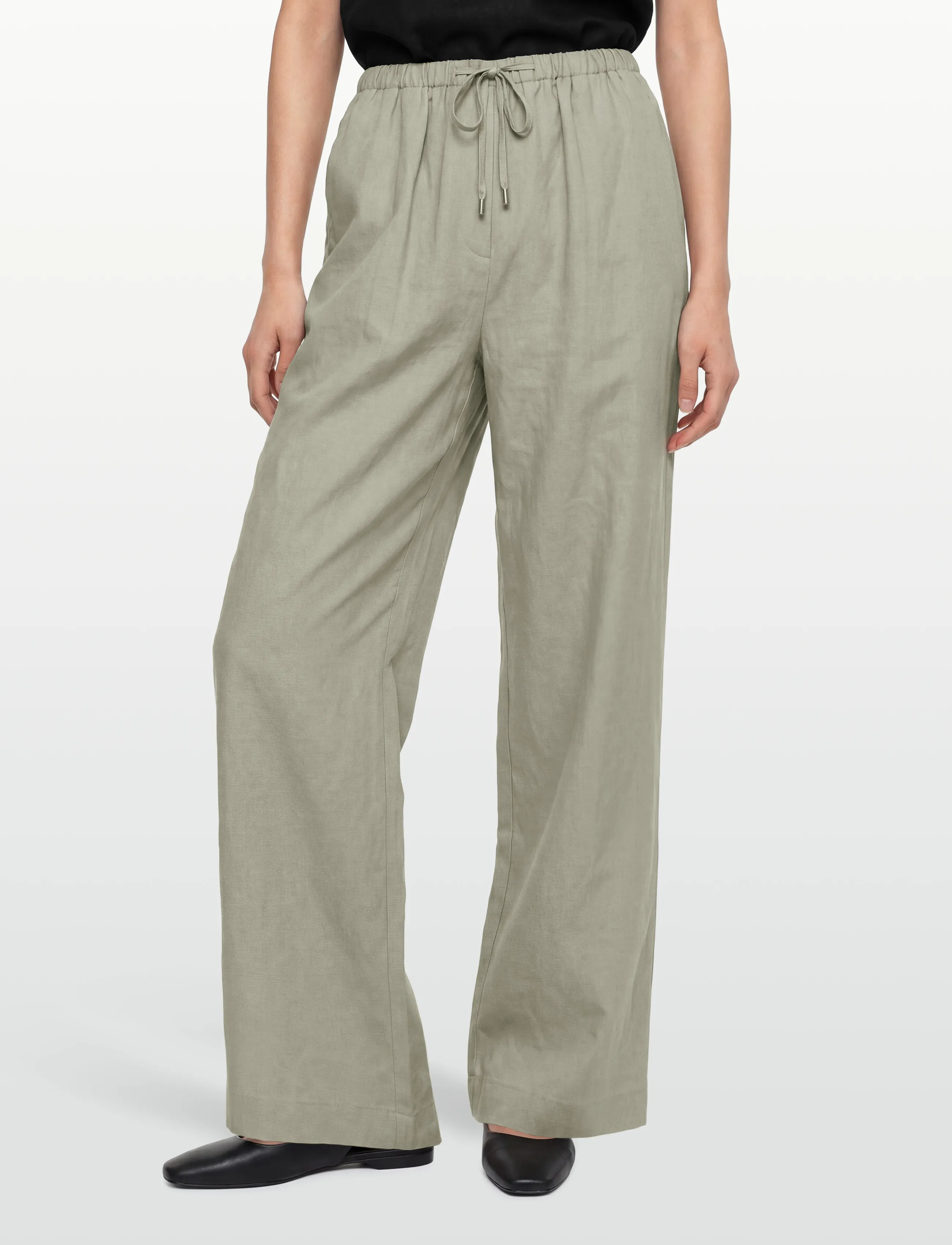 Rosemunde - RWEsther Linen Long Trousers - hørbukser - dried sage - 3