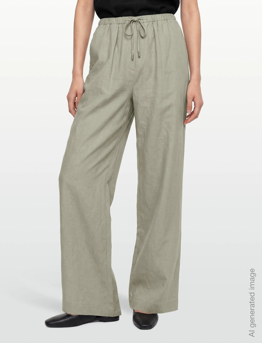 Rosemunde - RWEsther Linen Long Trousers - linased püksid - dried sage - 3
