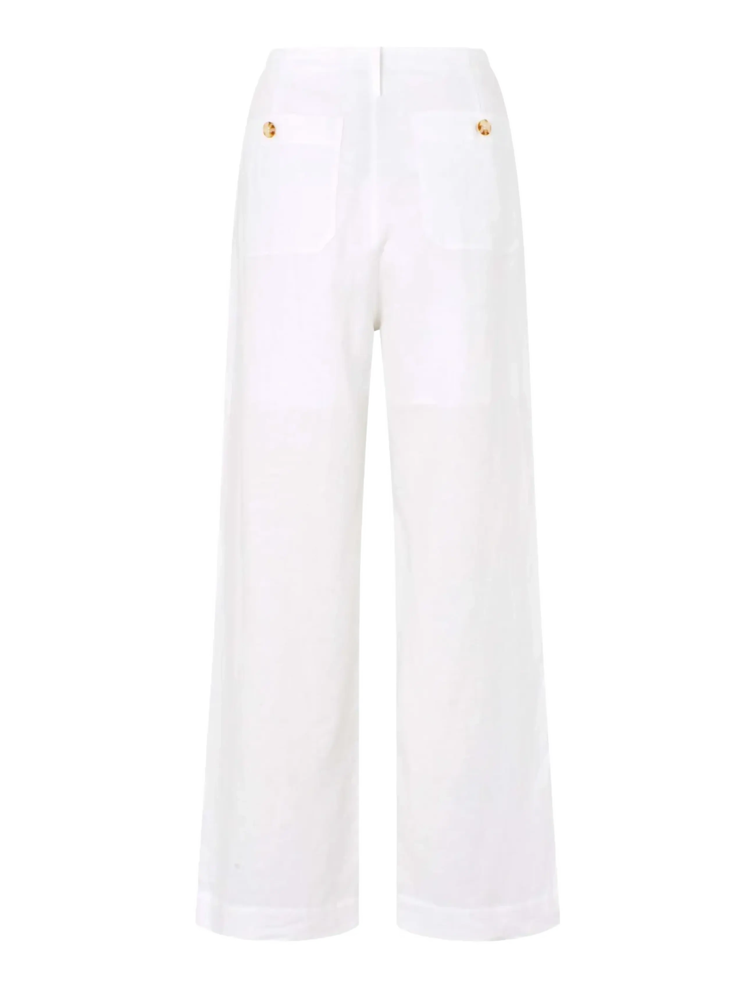 Rosemunde - RWEsther Linen Long Trousers - linased püksid - new white - 2