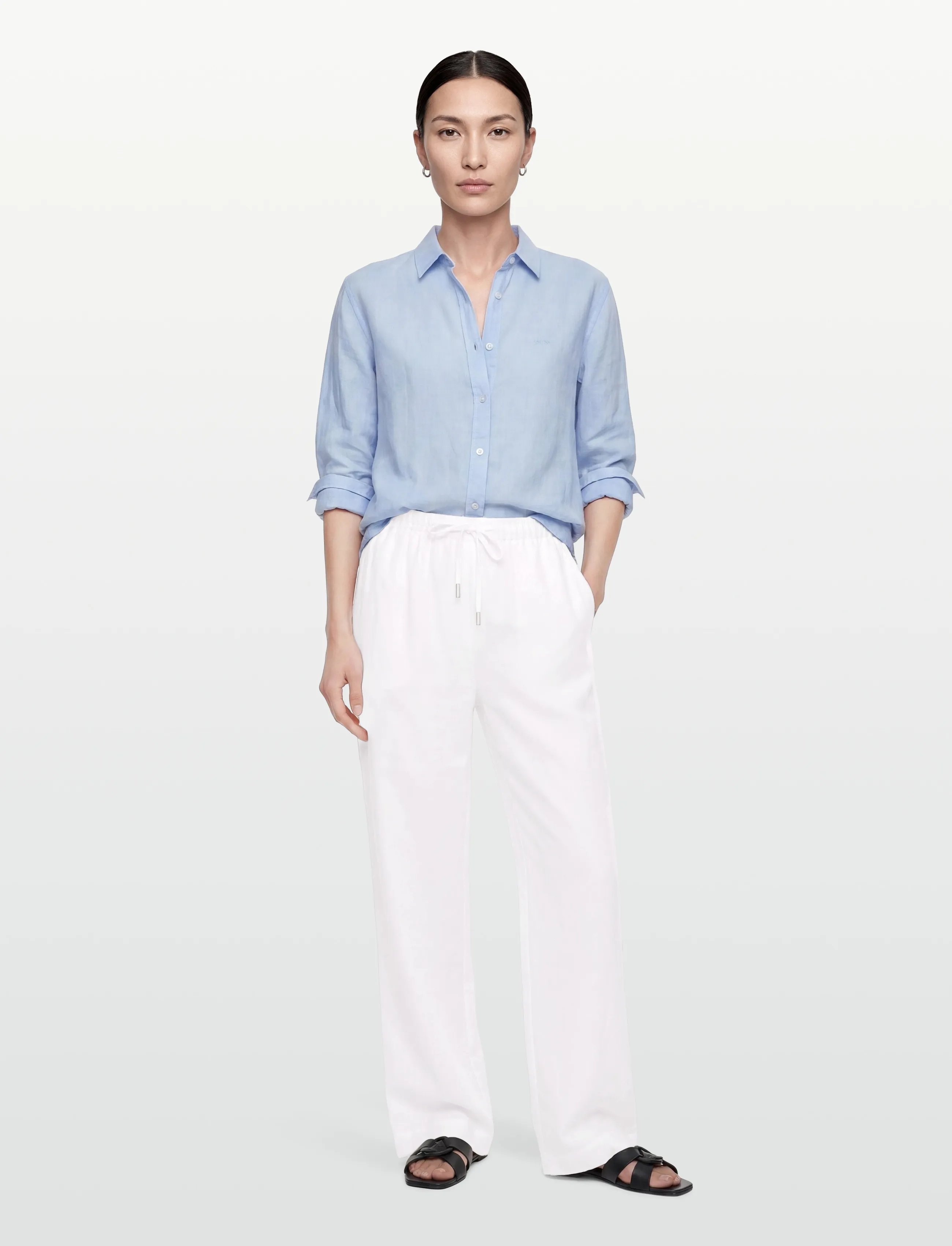 Rosemunde RWEsther Linen Long Trousers - Clothing - NEW WHITE / white