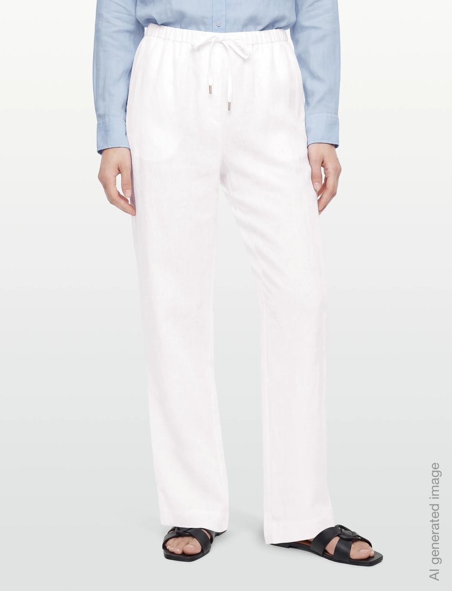 Rosemunde - RWEsther Linen Long Trousers - leinenhosen - new white - 3