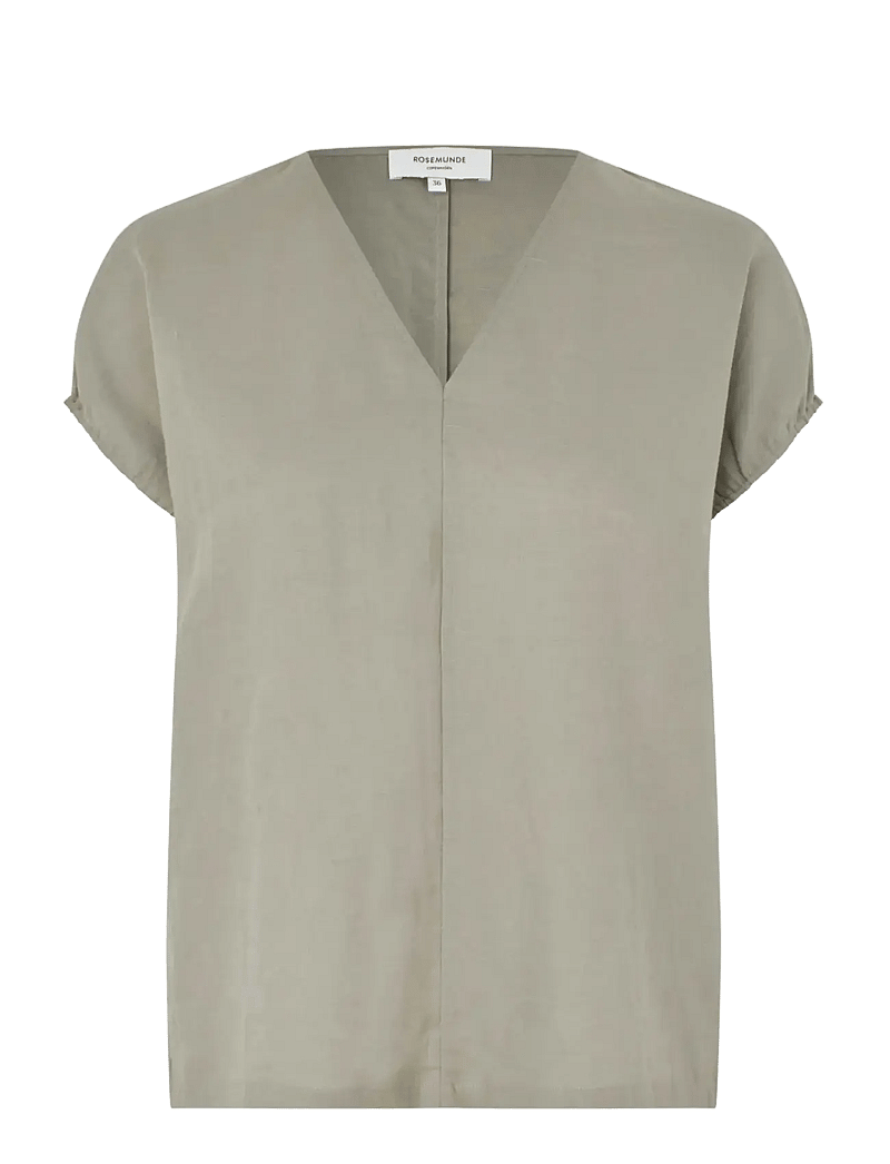 Rosemunde - RWEsther Linen Capsleeve Top - kurzämlige blusen - dried sage - 0