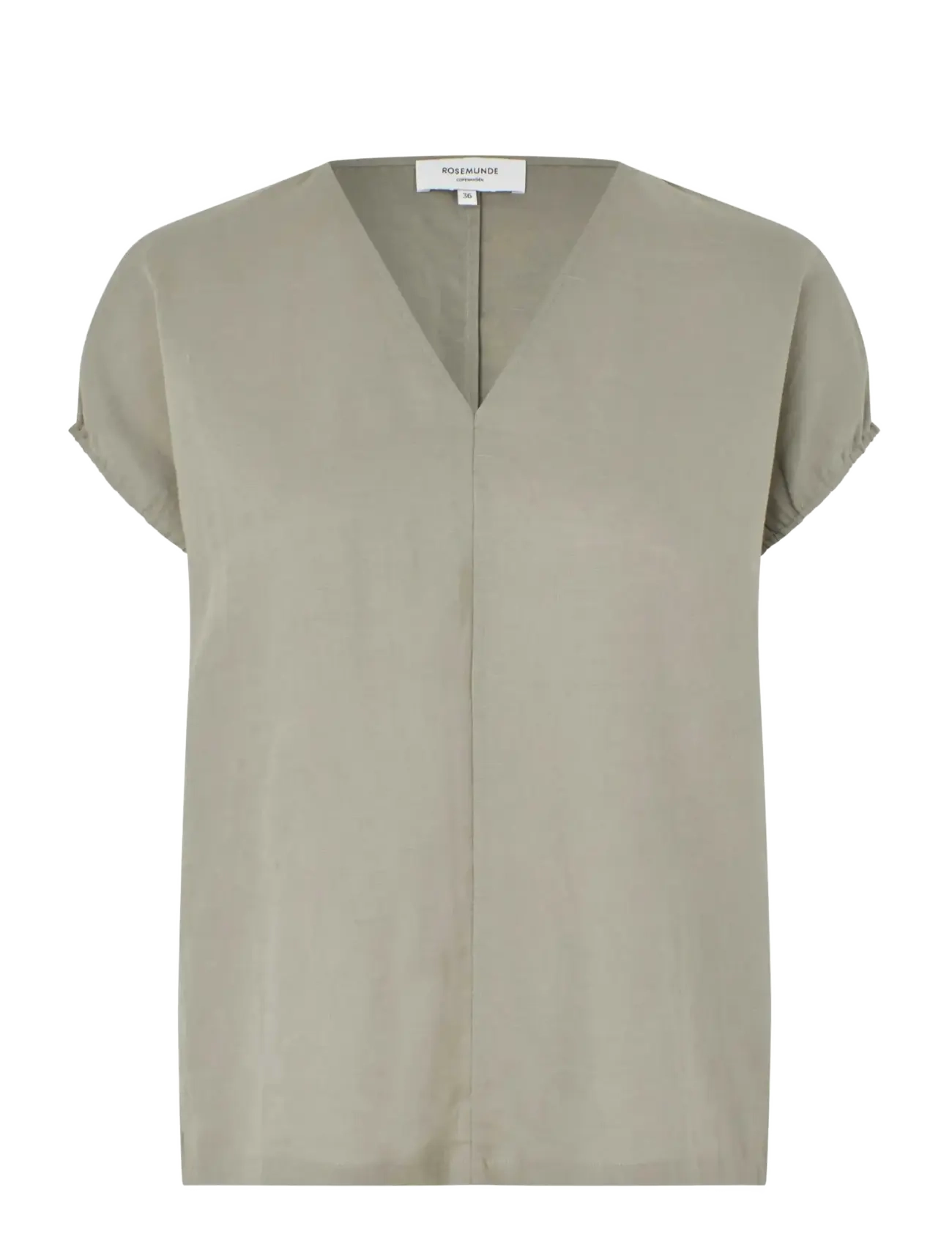 Rosemunde RWEsther Linen Capsleeve Top - Bluser - DRIED SAGE / khaki/green