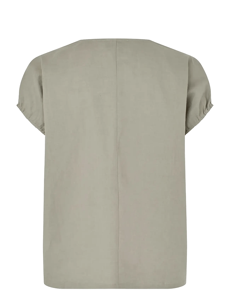 Rosemunde - RWEsther Linen Capsleeve Top - kurzämlige blusen - dried sage - 1