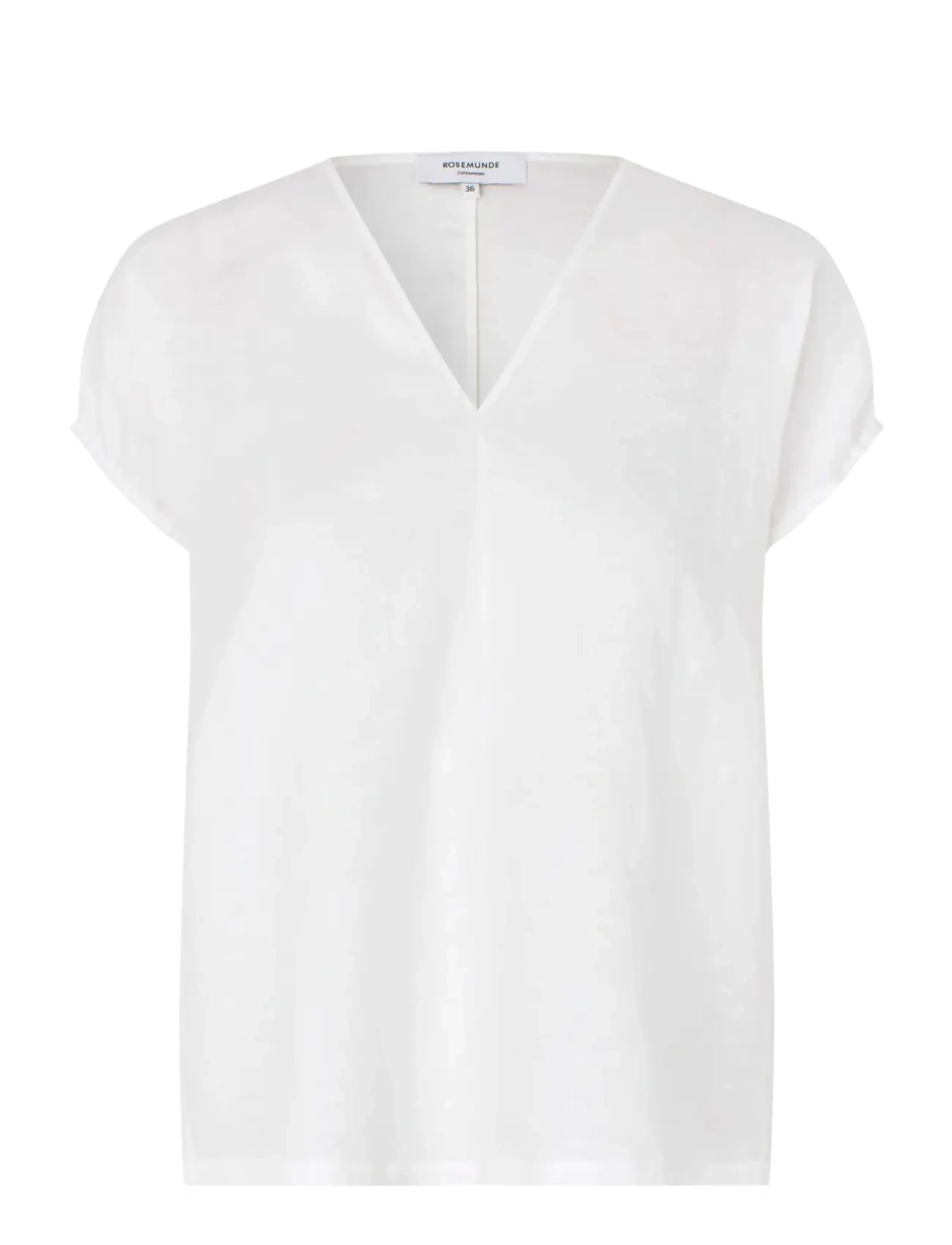 Rosemunde RWEsther Linen Capsleeve Top - Kortærmede bluser - NEW WHITE / white