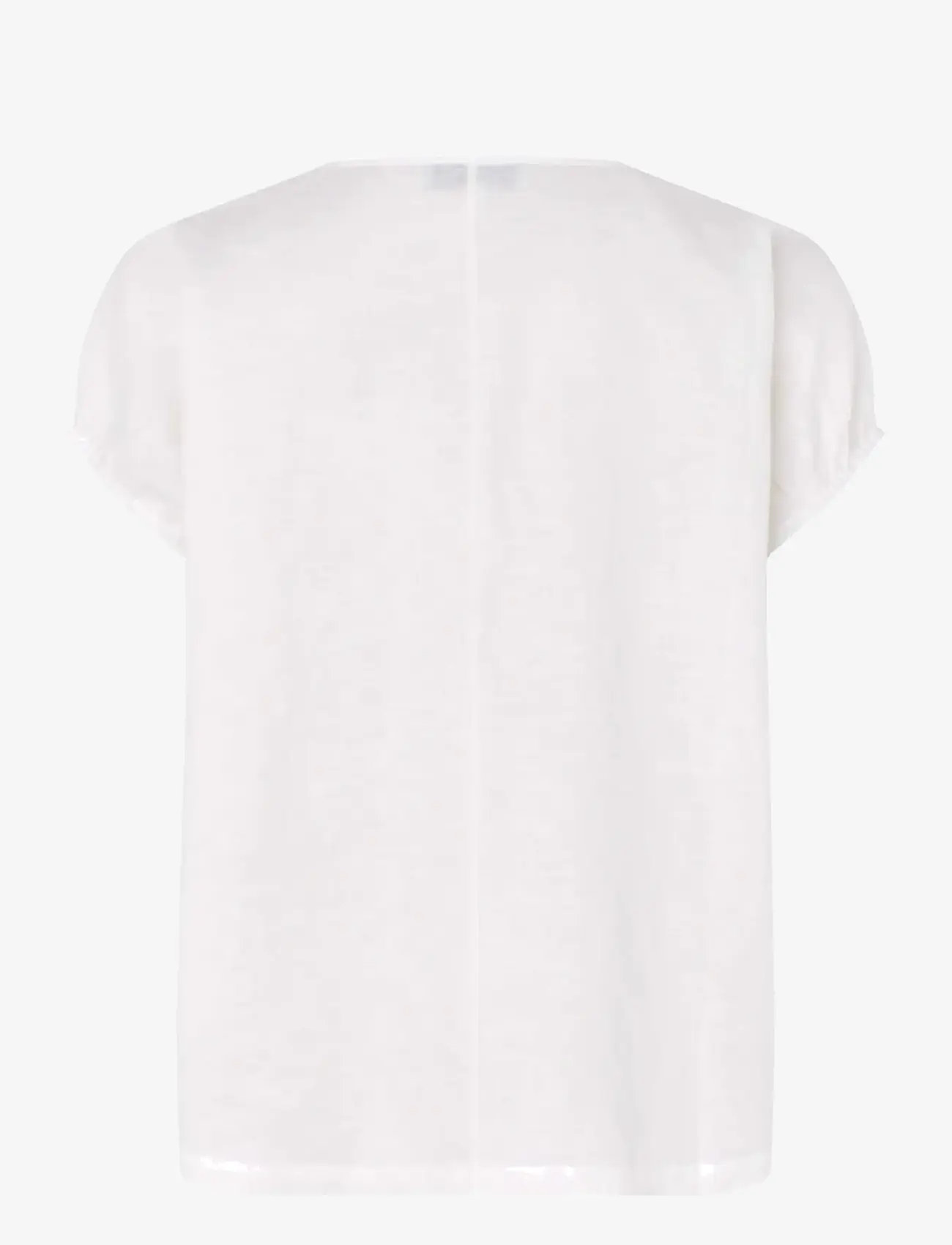 Rosemunde - RWEsther Linen Capsleeve Top - kortærmede bluser - new white - 2