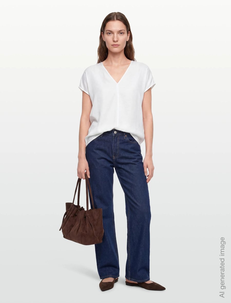 Rosemunde - RWEsther Linen Capsleeve Top - kortärmade blusar - new white - 0
