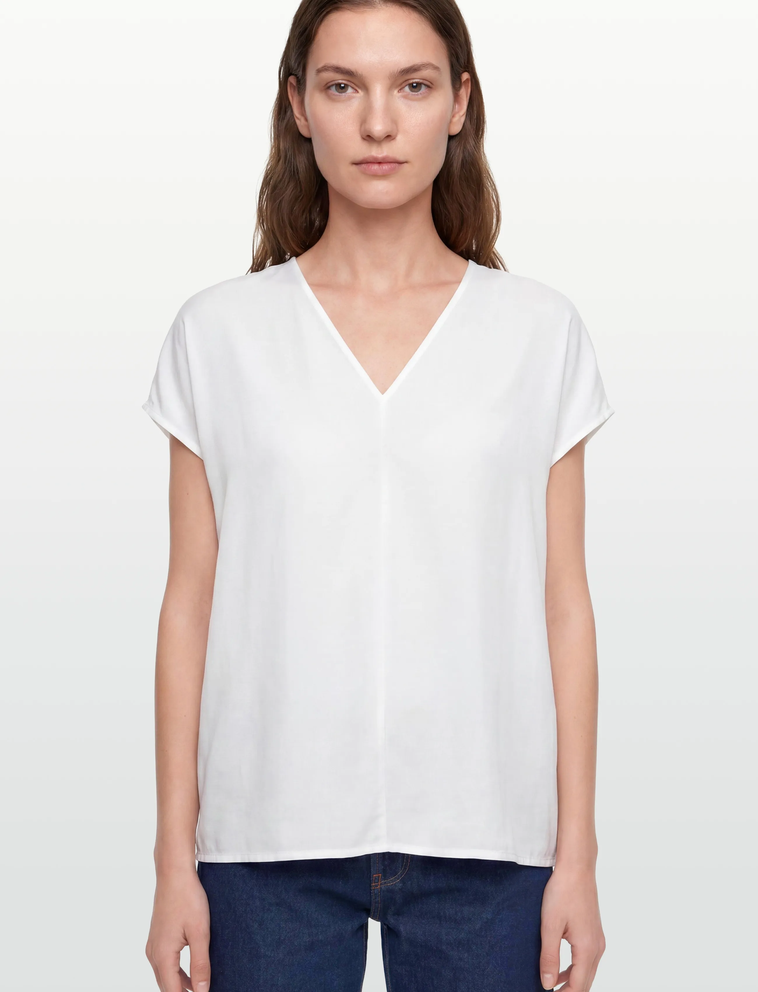 Rosemunde - RWEsther Linen Capsleeve Top - lühikeste varrukatega pluusid - new white - 3