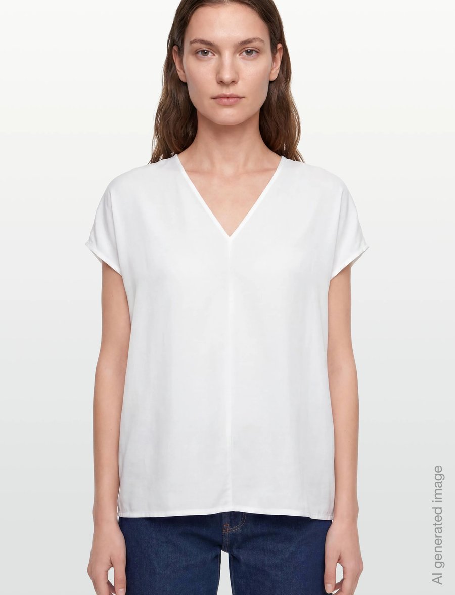 Rosemunde - RWEsther Linen Capsleeve Top - kortärmade blusar - new white - 3