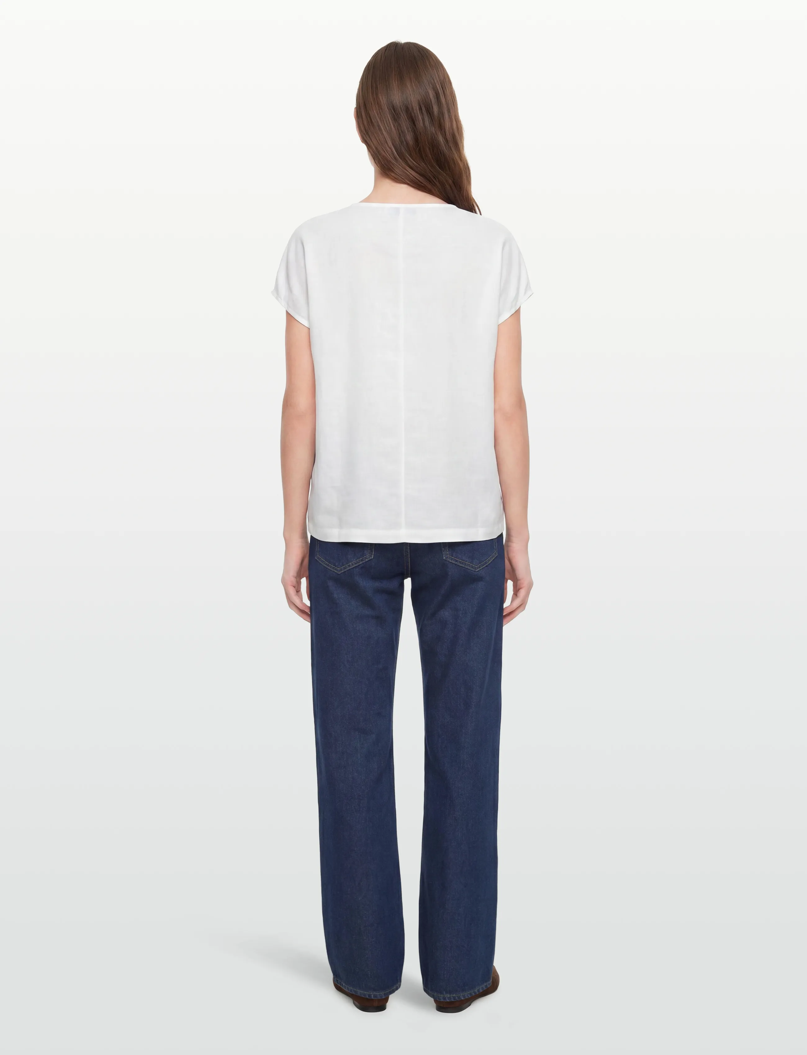 Rosemunde - RWEsther Linen Capsleeve Top - lühikeste varrukatega pluusid - new white - 4