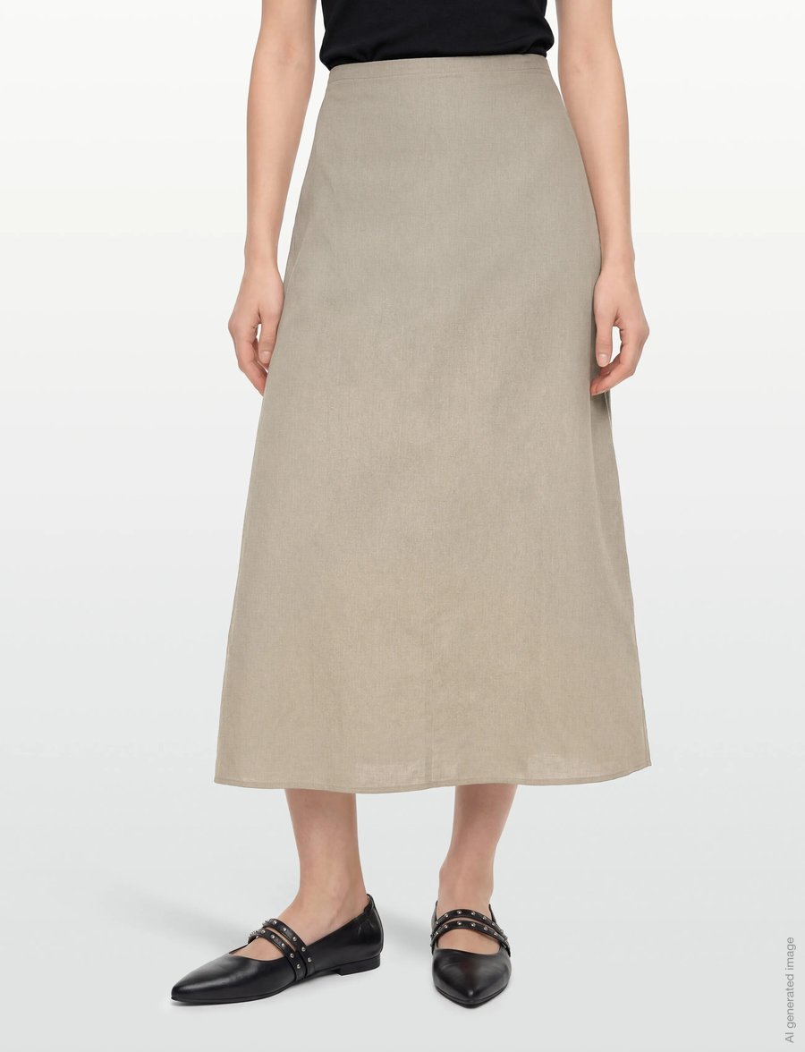 Rosemunde - RWEsther Linen Long Skirt - maksiseelikud - dried sage - 3