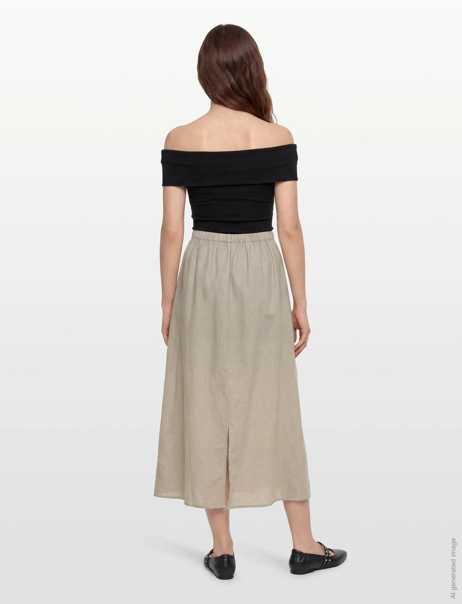 Rosemunde - RWEsther Linen Long Skirt - maxi röcke - dried sage - 4
