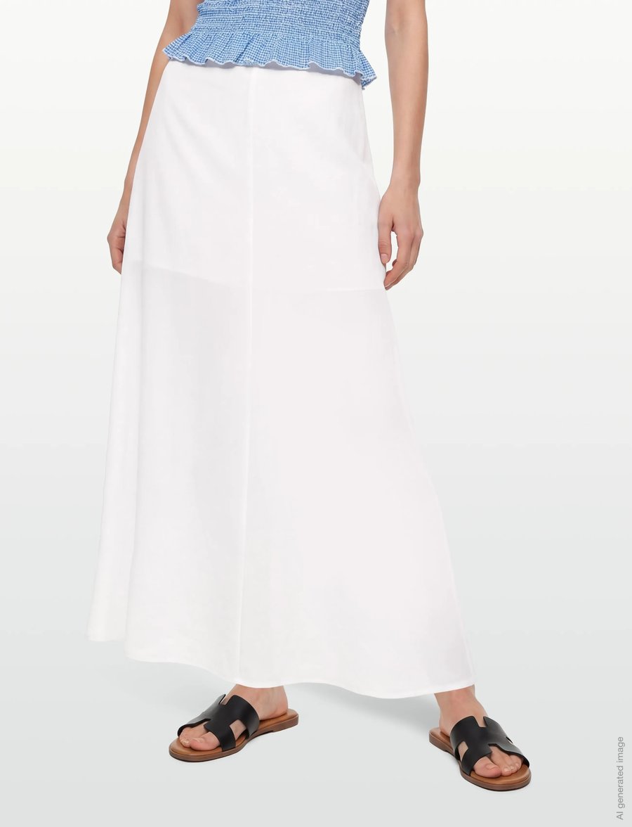 Rosemunde - RWEsther Linen Long Skirt - maxi röcke - new white - 3