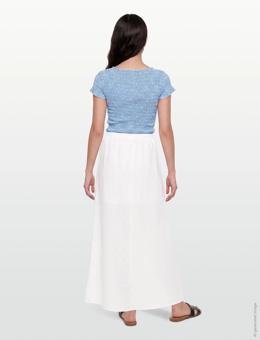 Rosemunde - RWEsther Linen Long Skirt - maxi röcke - new white - 4