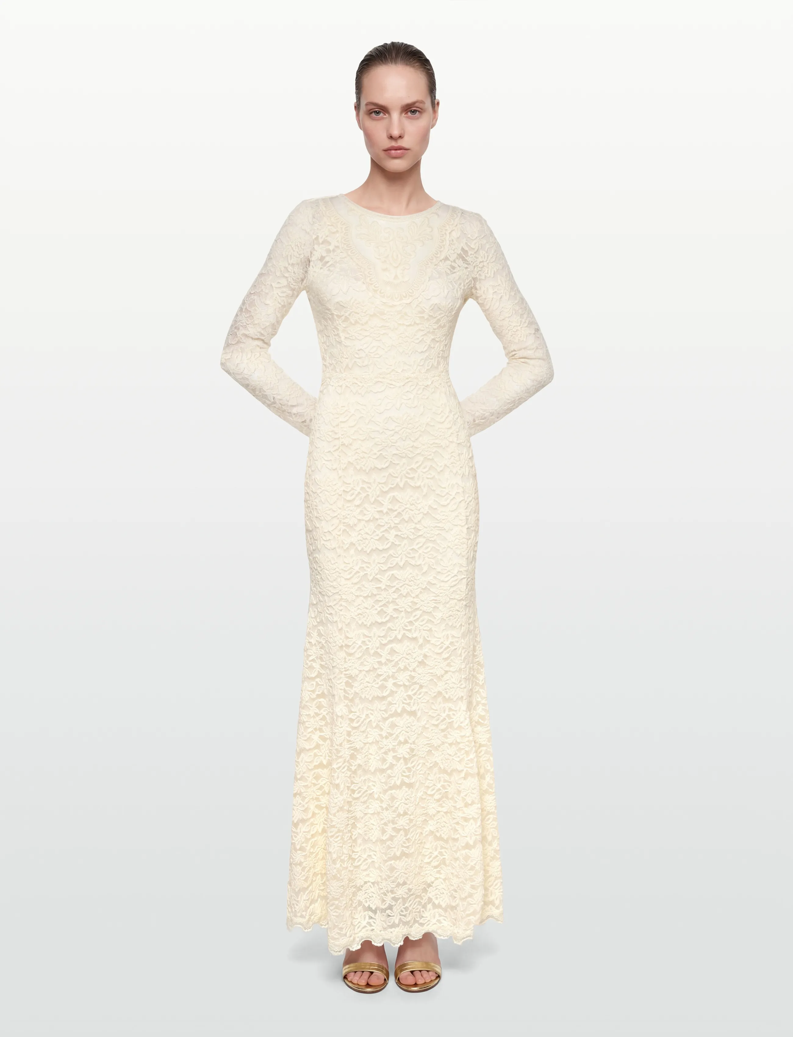 Rosemunde Rwdelicia Ls Long Bridal Dress, S, Cream, Kjoler > Brudekjoler, Dame