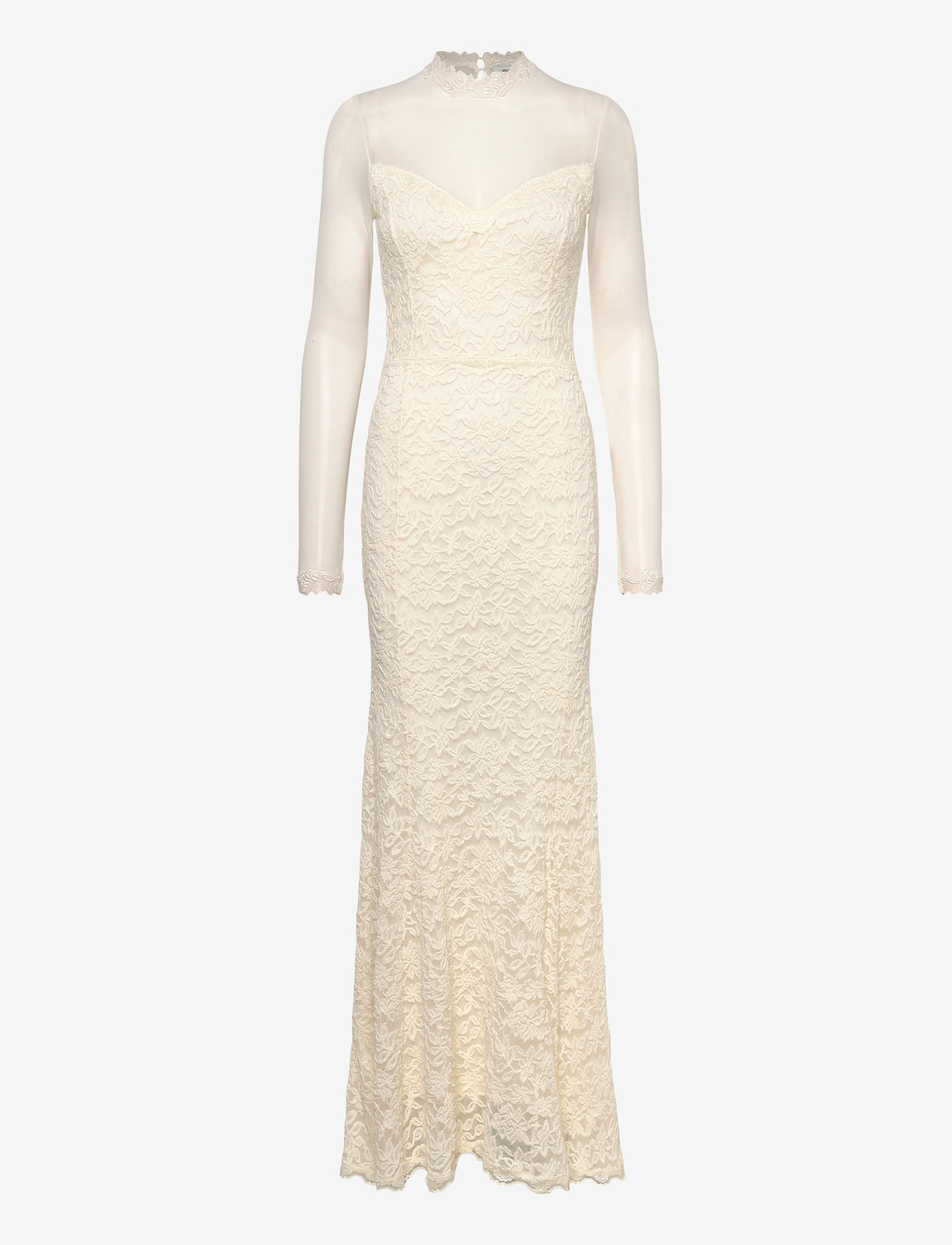 Rosemunde - RWDelicia LS T-neck Long Bridal Dre - spetsklänningar - ivory - 0