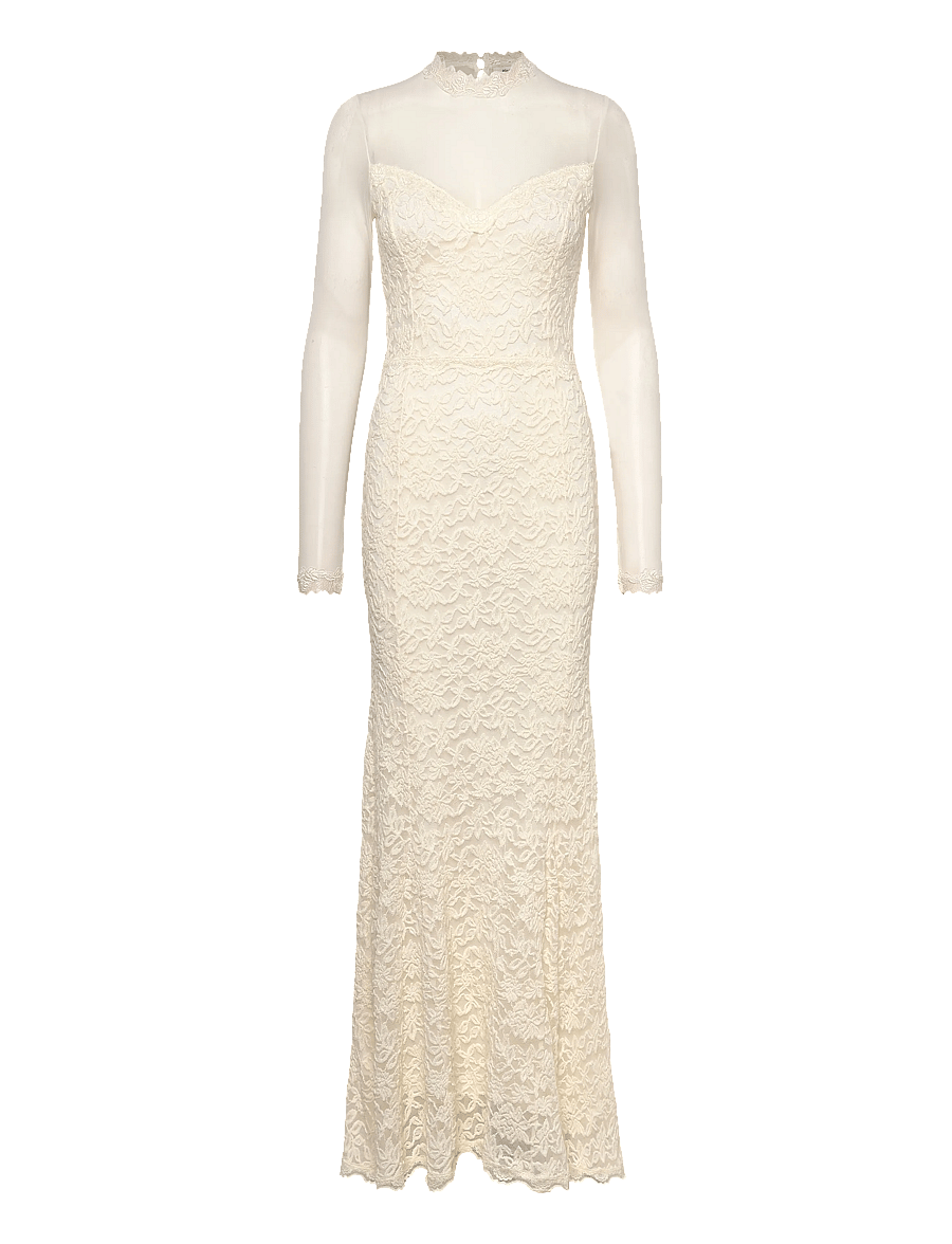 Rosemunde - RWDelicia LS T-neck Long Bridal Dress - pitskleidid - ivory - 0