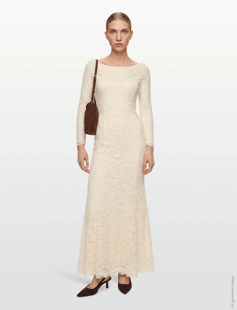 Rosemunde - RWDelicia Off-Shoulder LS Long Brid - blondekjoler - ivory - 0
