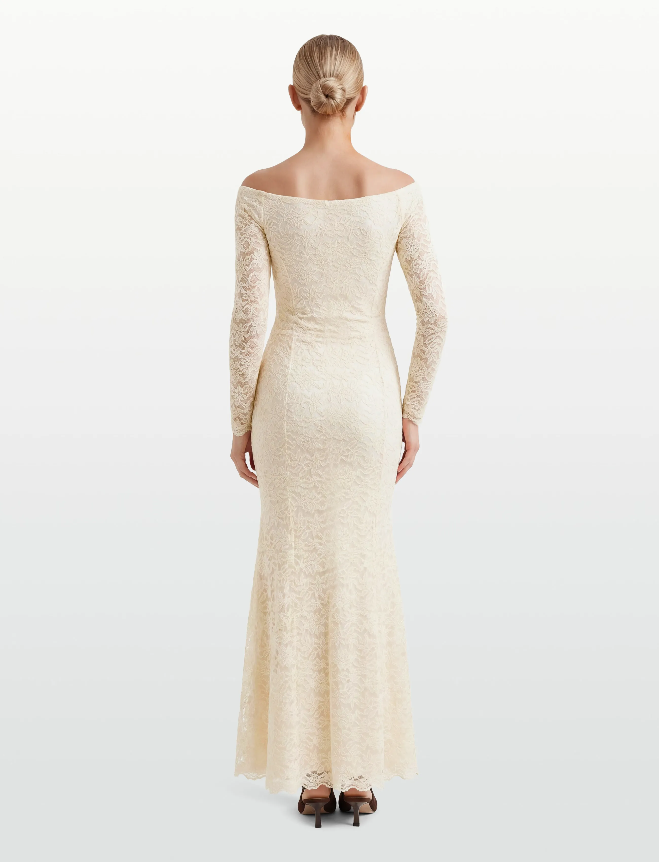 Rosemunde - RWDelicia Off-Shoulder LS Long Brid - spitzenkleider - ivory - 4