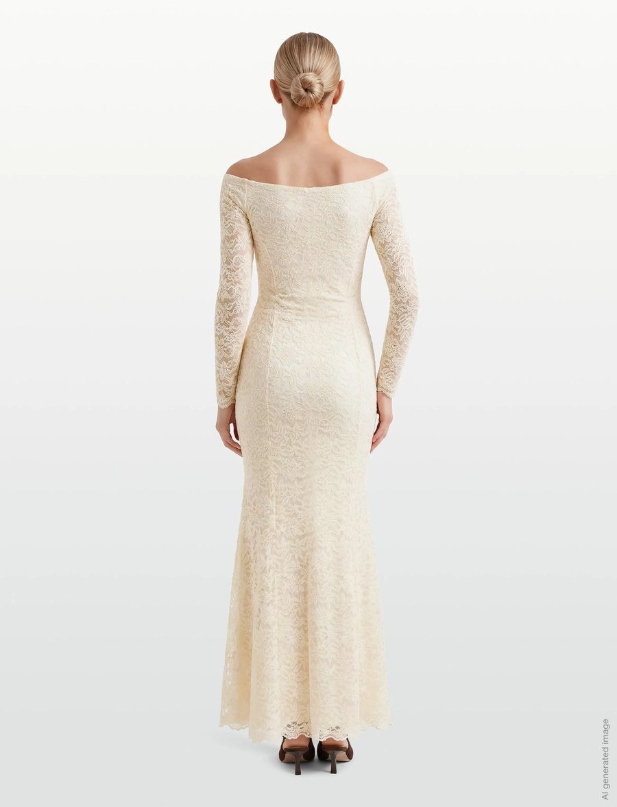 Rosemunde - RWDelicia Off-Shoulder LS Long Brid - spitzenkleider - ivory - 4