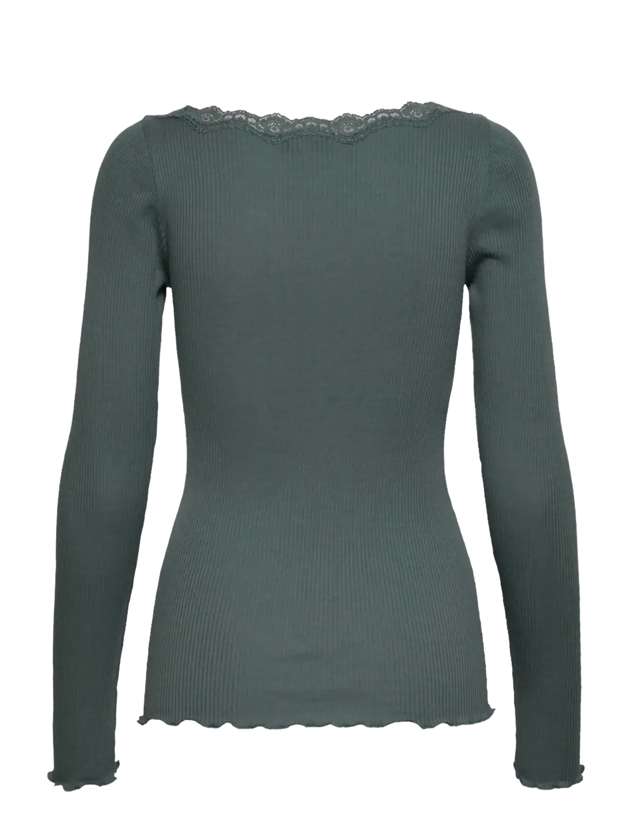 Rosemunde - RWBaybay LS Boatneck Lace T-shirt - langærmede toppe - balsam green - 1