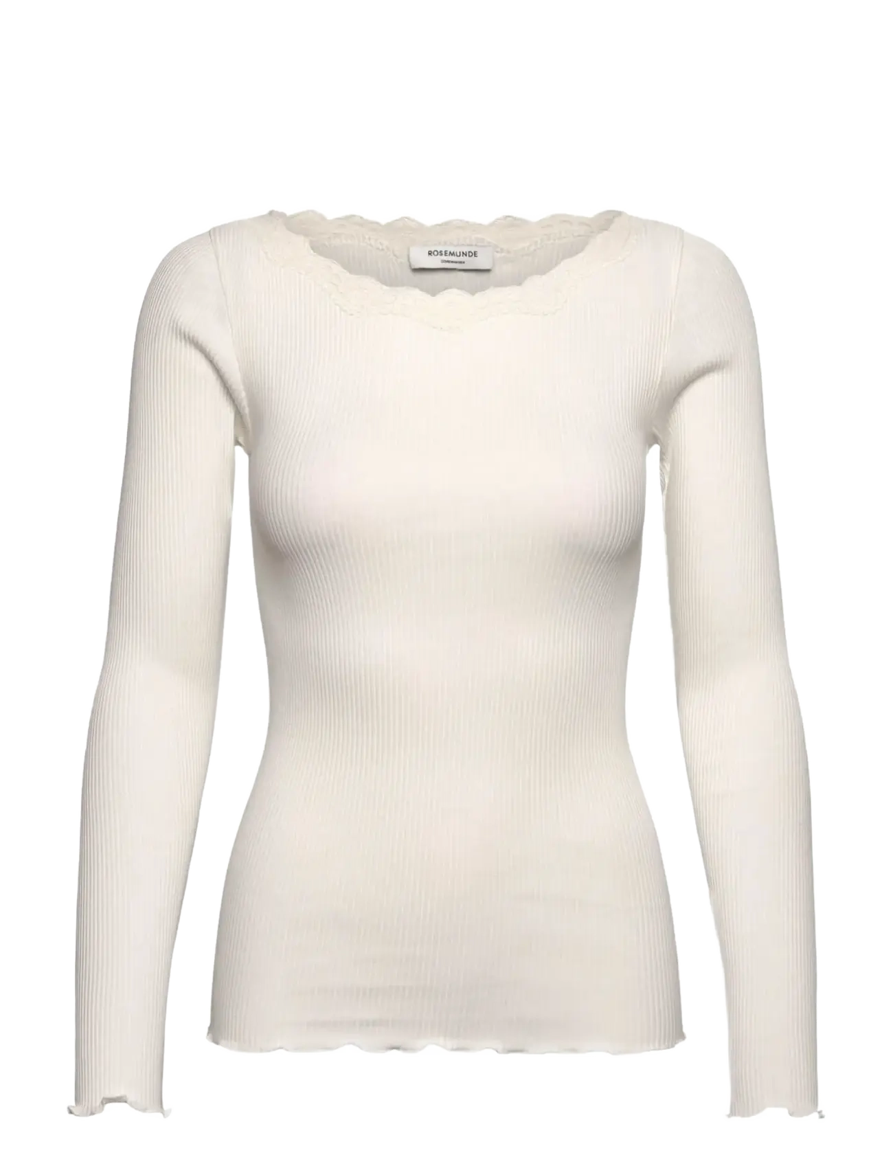 Rosemunde RWBaybay LS Boatneck Lace T-shirt - T-shirts & Toppe - IVORY / cream