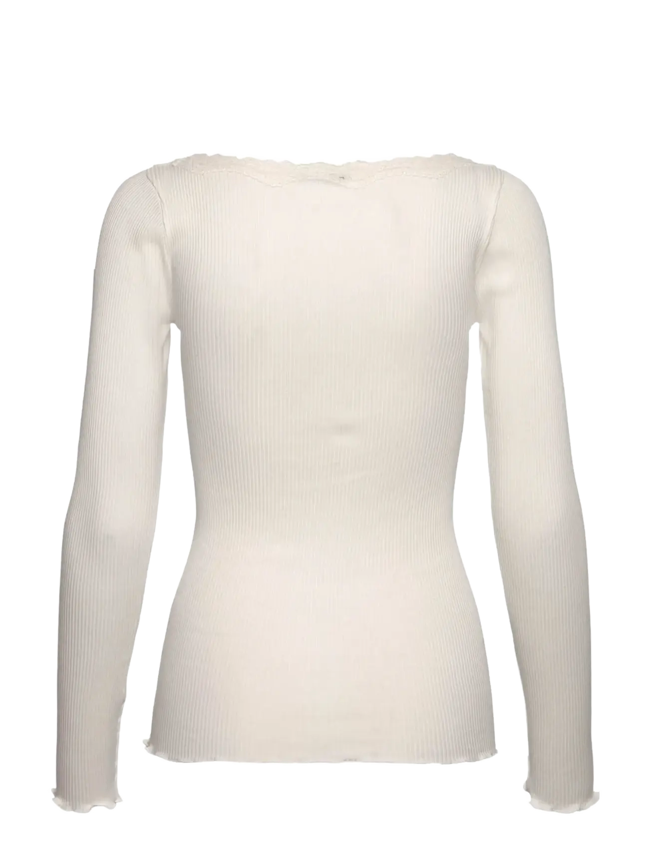 Rosemunde - RWBaybay LS Boatneck Lace T-shirt - langærmede toppe - ivory - 1