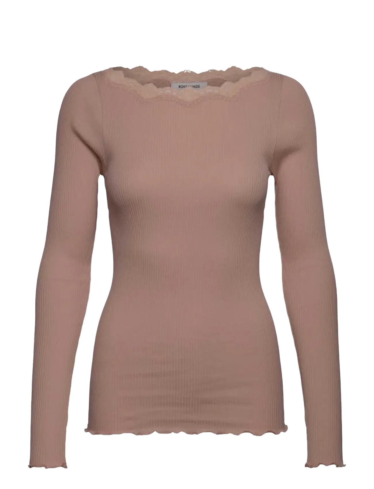 Rosemunde RWBaybay LS Boatneck Lace T-shirt - Långärmade toppar - MOCHA MERINGUE / beige