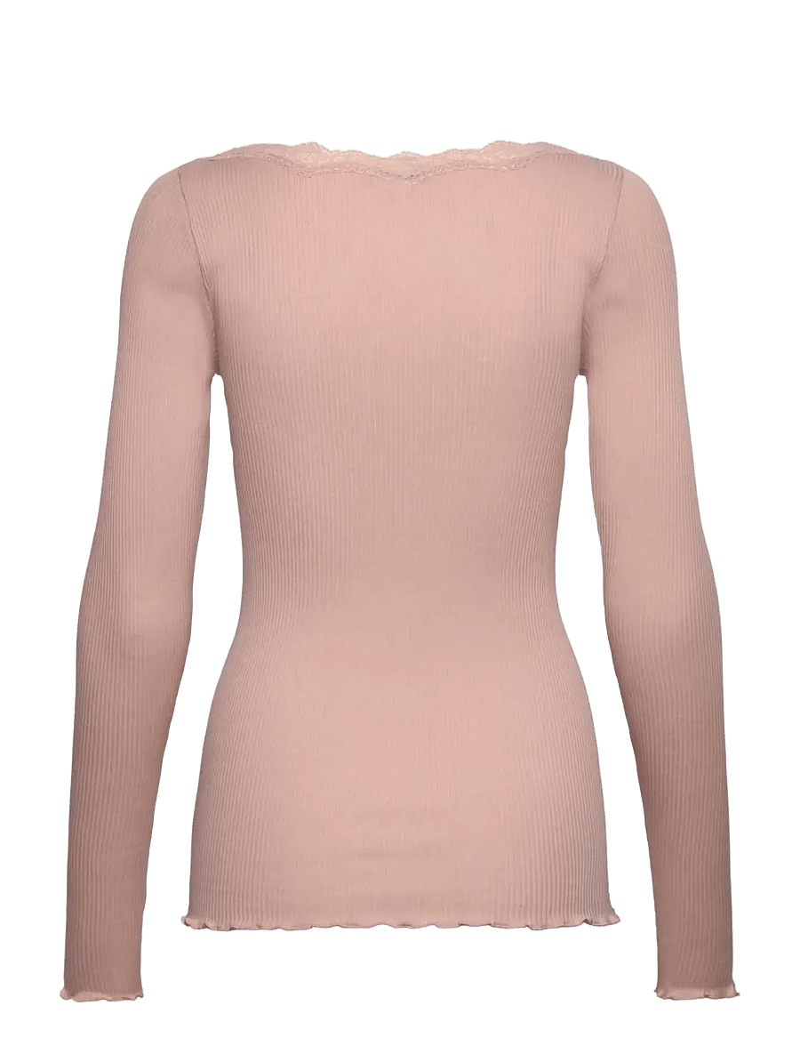 Rosemunde - RWBaybay LS Boatneck Lace T-shirt - langærmede toppe - rose smoke - 1