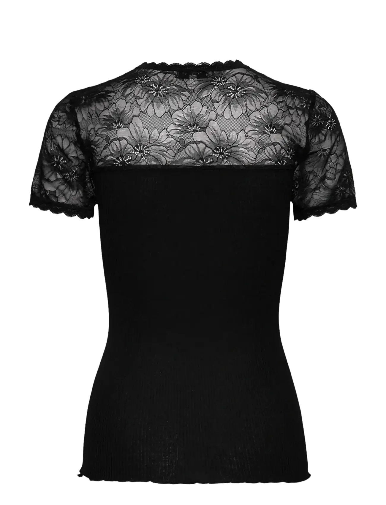 Rosemunde - RWBeatha Silk SS Lace  T-shirt - black - 2